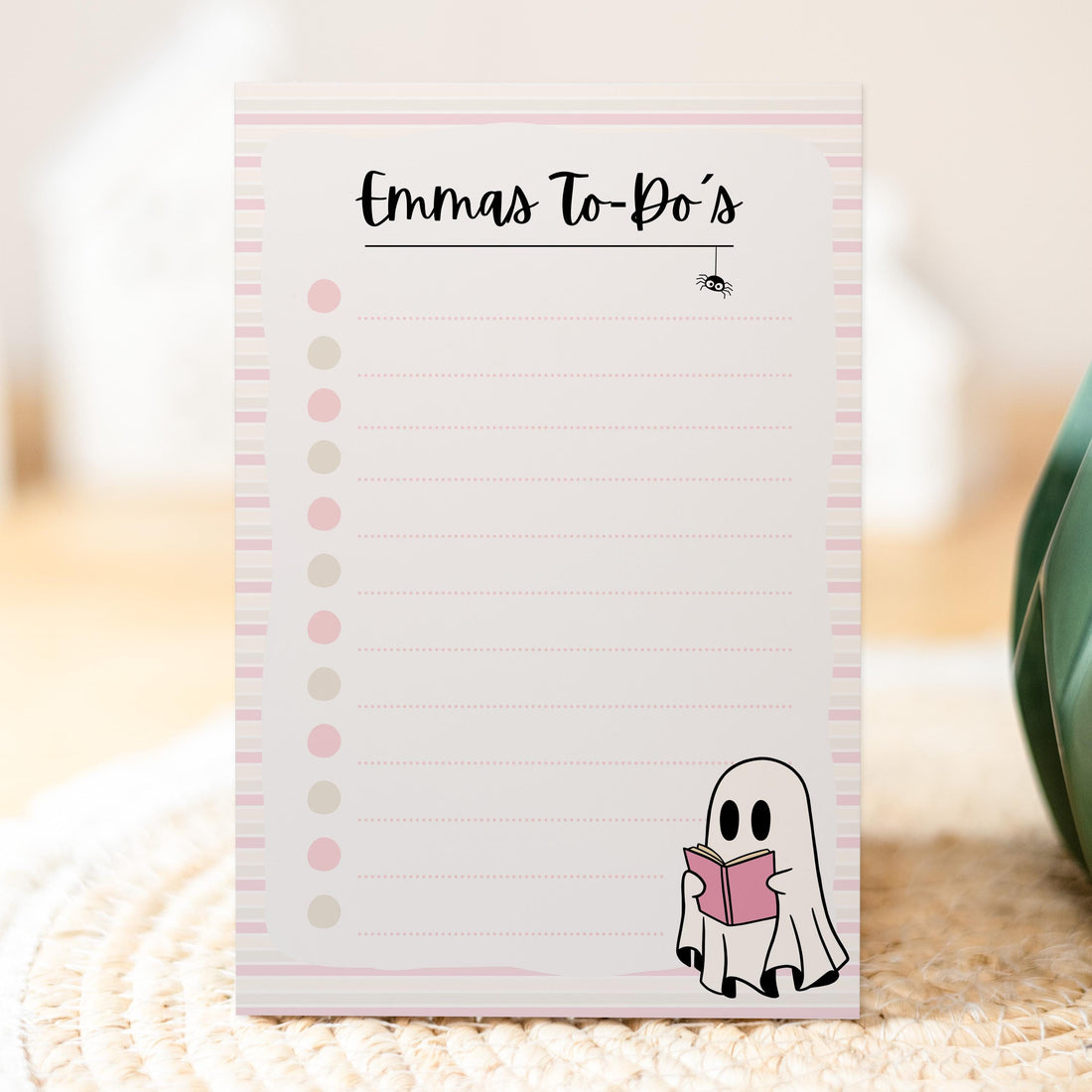 Notizblock Summerween Notizblock personalisierbar mit Namen To-Do Liste Notizblock für Studenten Bürobedarf Geschenk Booklover