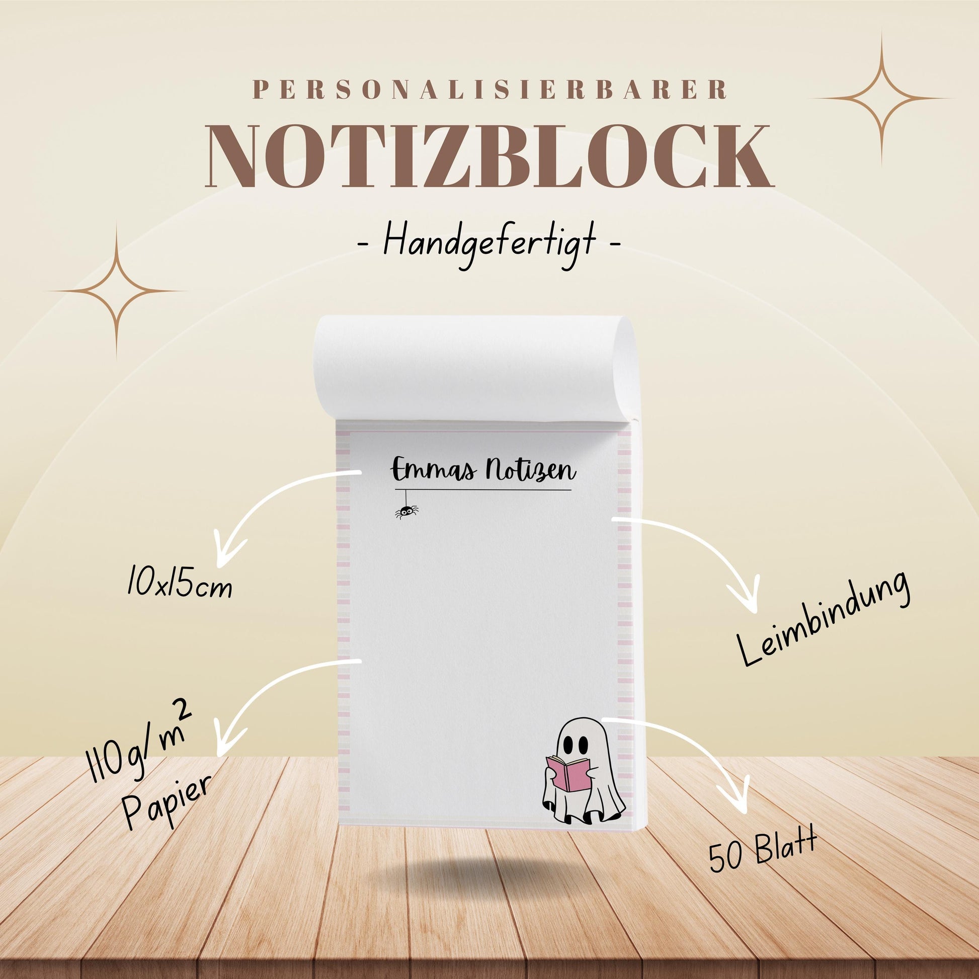 Notizblock Summerween Notizblock personalisierbar mit Namen To-Do Liste Notizblock für Studenten Bürobedarf Geschenk Kollege