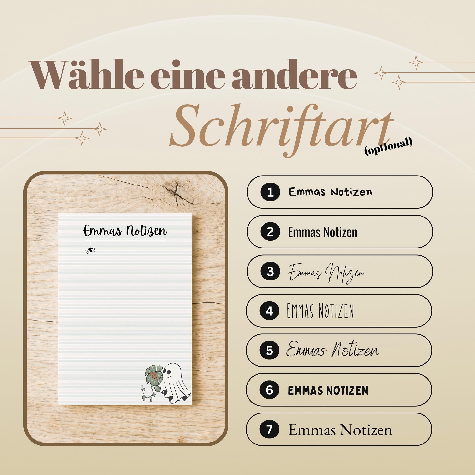 Notizblock Summerween Notizblock personalisierbar mit Namen To-Do Liste Notizblock für Studenten Bürobedarf Geschenk Pflanzenliebhaber