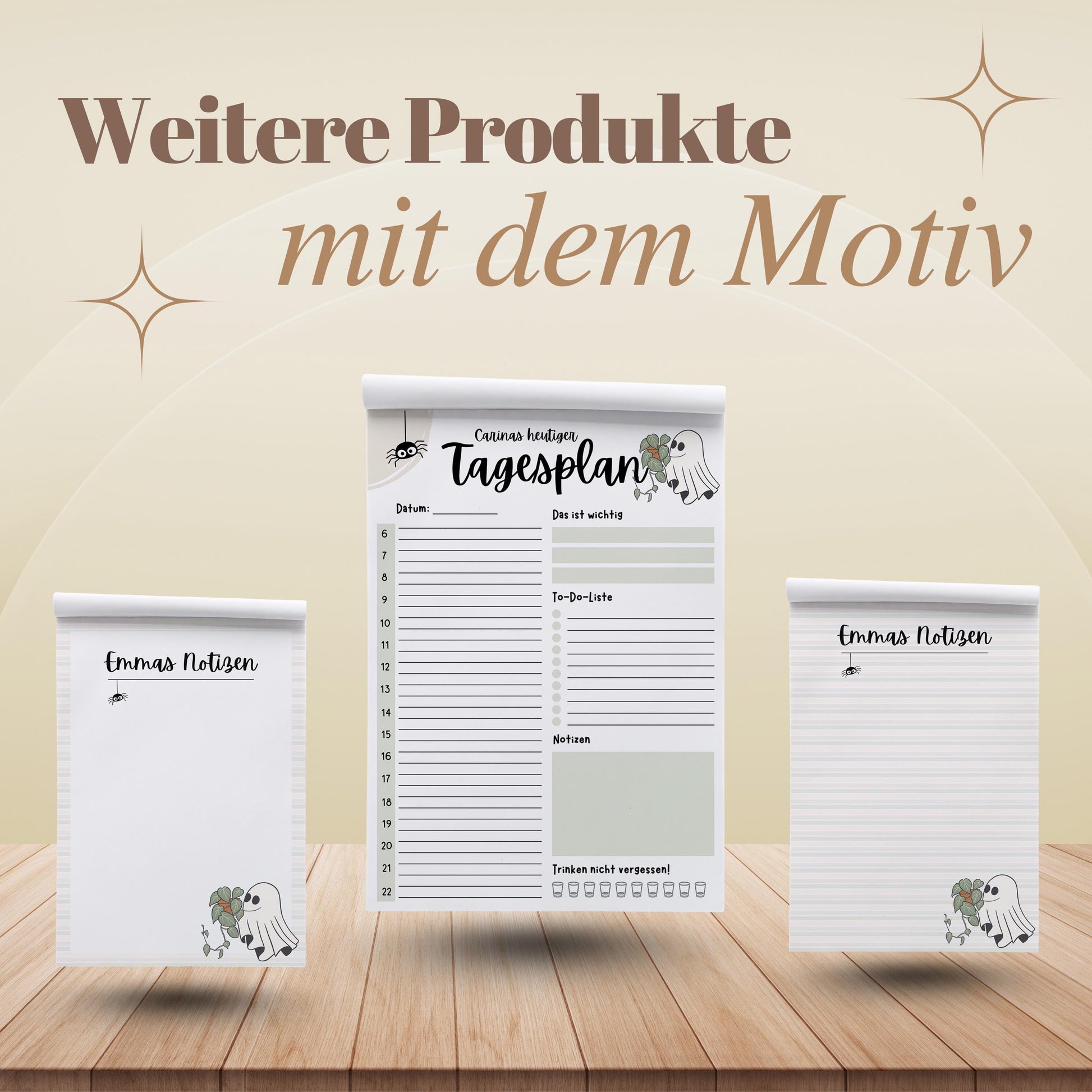 Notizblock Summerween Notizblock personalisierbar mit Namen To-Do Liste Notizblock für Studenten Bürobedarf Geschenk Pflanzenliebhaber