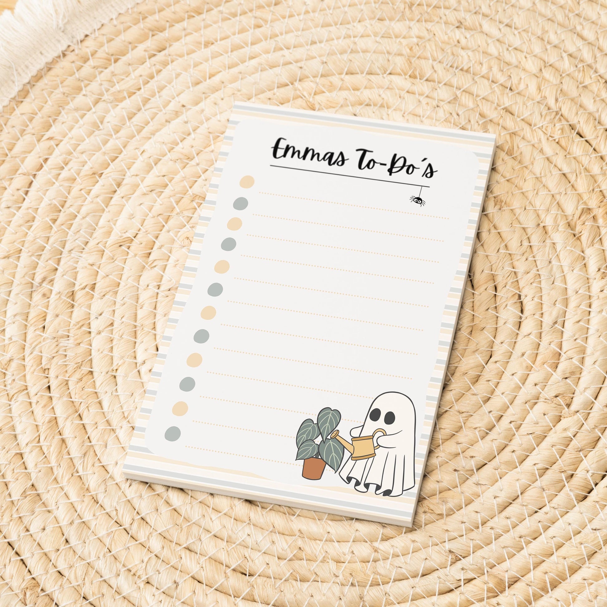 Notizblock Summerween Notizblock personalisierbar mit Namen To-Do Liste Notizblock für Studenten Bürobedarf Geschenk Pflanzenliebhaber