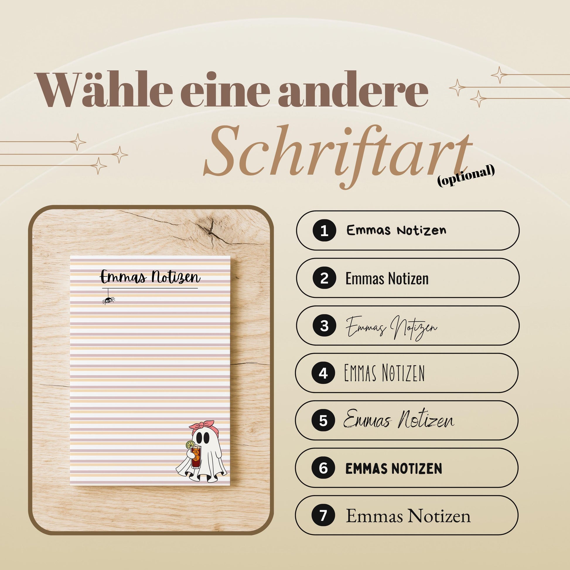 Notizblock Summerween Notizblock personalisierbar mit Namen To-Do Liste Notizblock für Studenten Bürobedarf Geschenk Kollegin