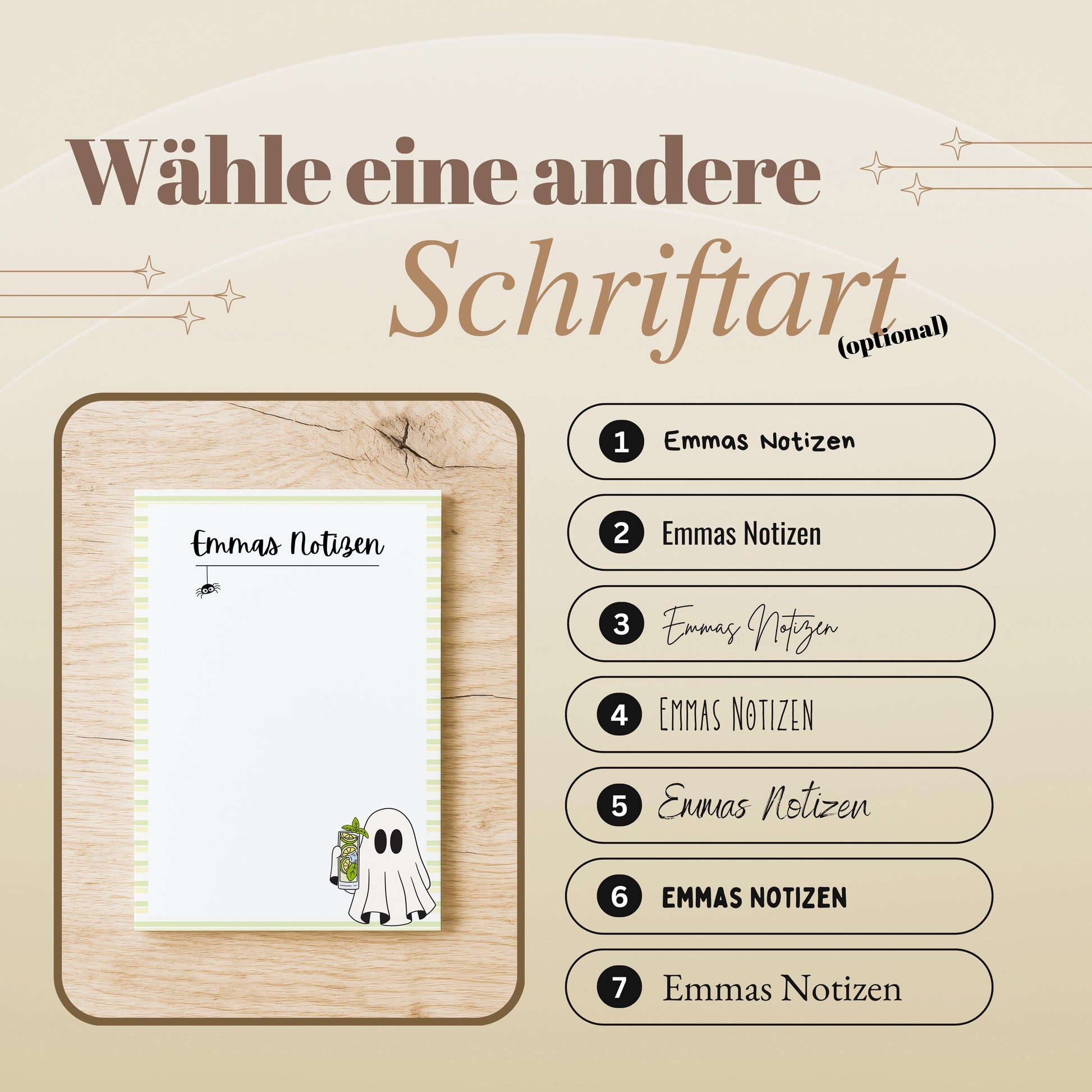 Notizblock Summerween Notizblock personalisierbar mit Namen To-Do Liste Notizblock für Studenten Bürobedarf Geschenk Kollegin
