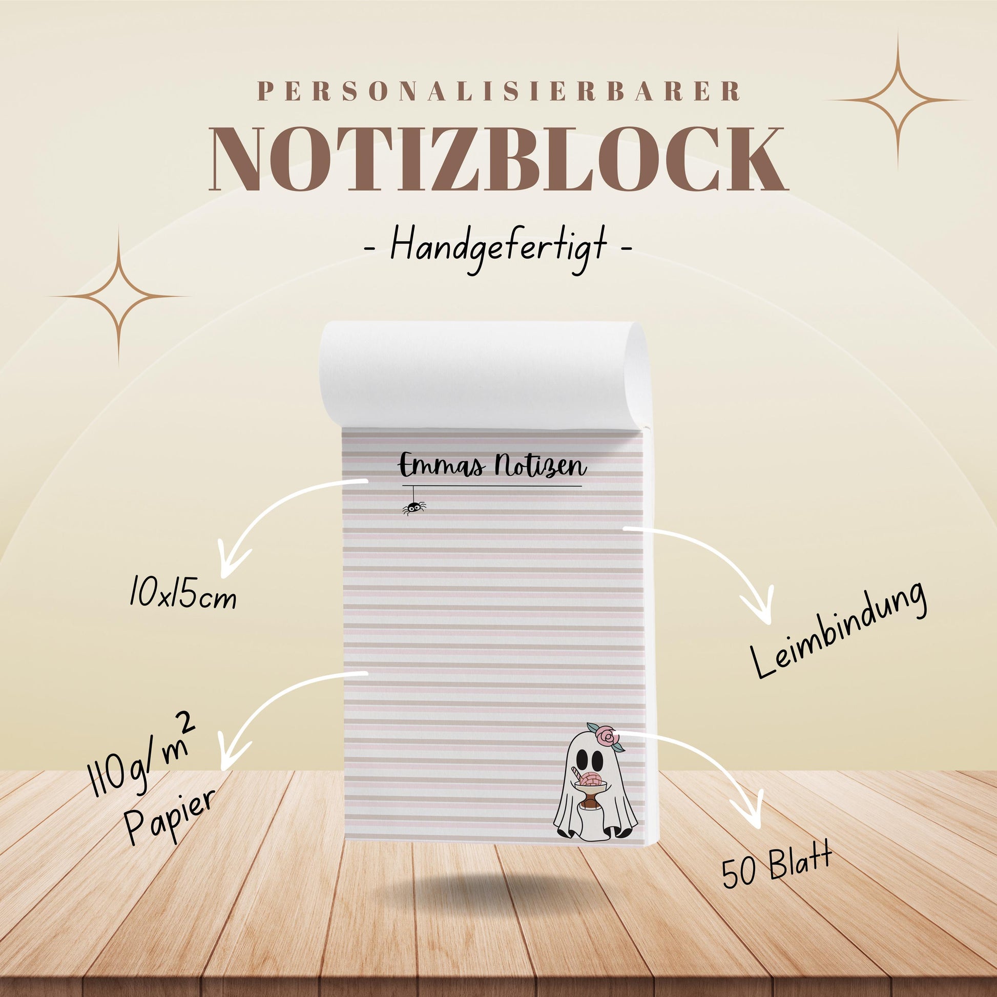 Notizblock Summerween Notizblock personalisierbar mit Namen To-Do Liste Notizblock für Studenten Bürobedarf Geschenk Kollegin