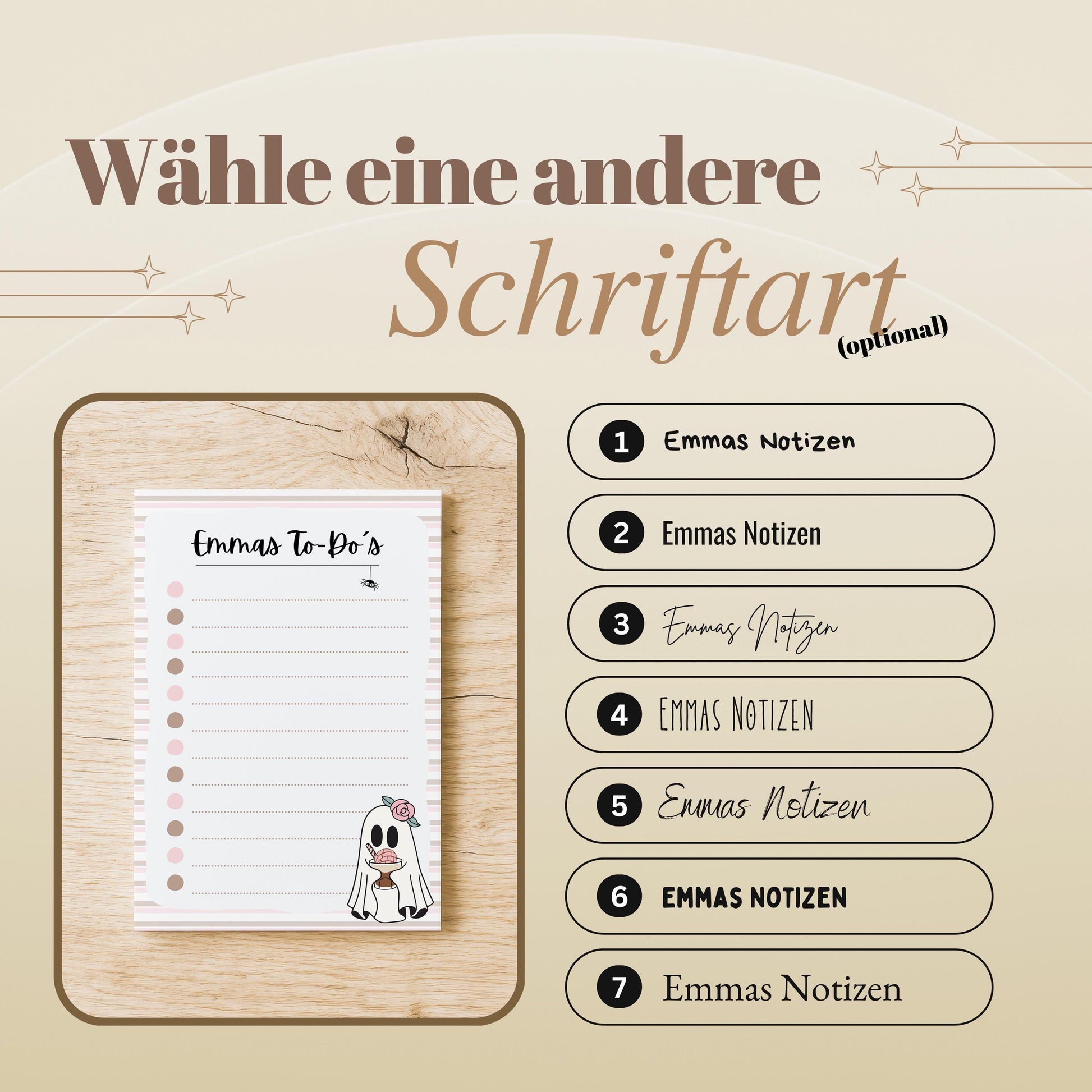 Notizblock Summerween Notizblock personalisierbar mit Namen To-Do Liste Notizblock für Studenten Bürobedarf Geschenk Kollegin