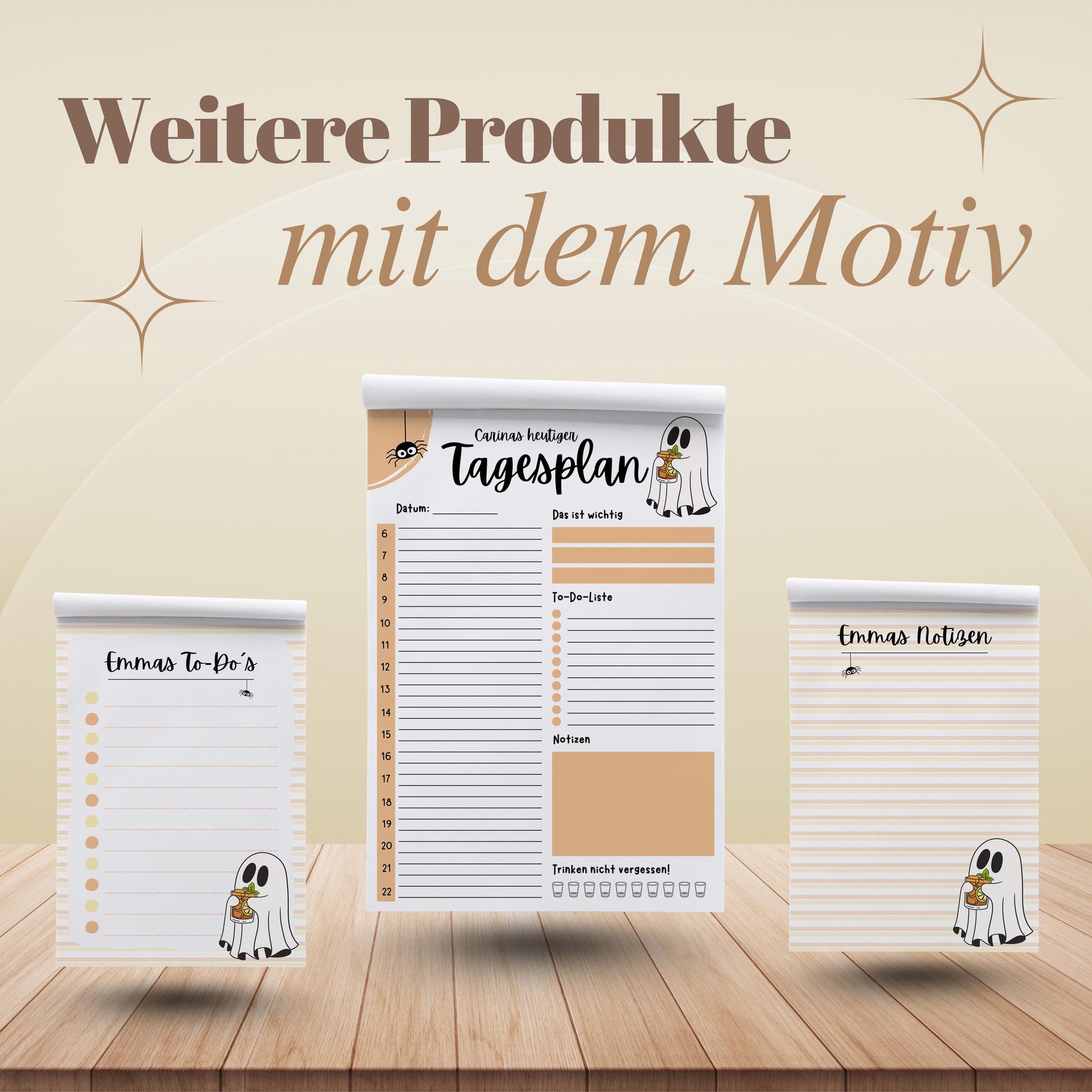 Notizblock Summerween Notizblock personalisierbar mit Namen To-Do Liste Notizblock für Studenten Bürobedarf Geschenk Kollegin