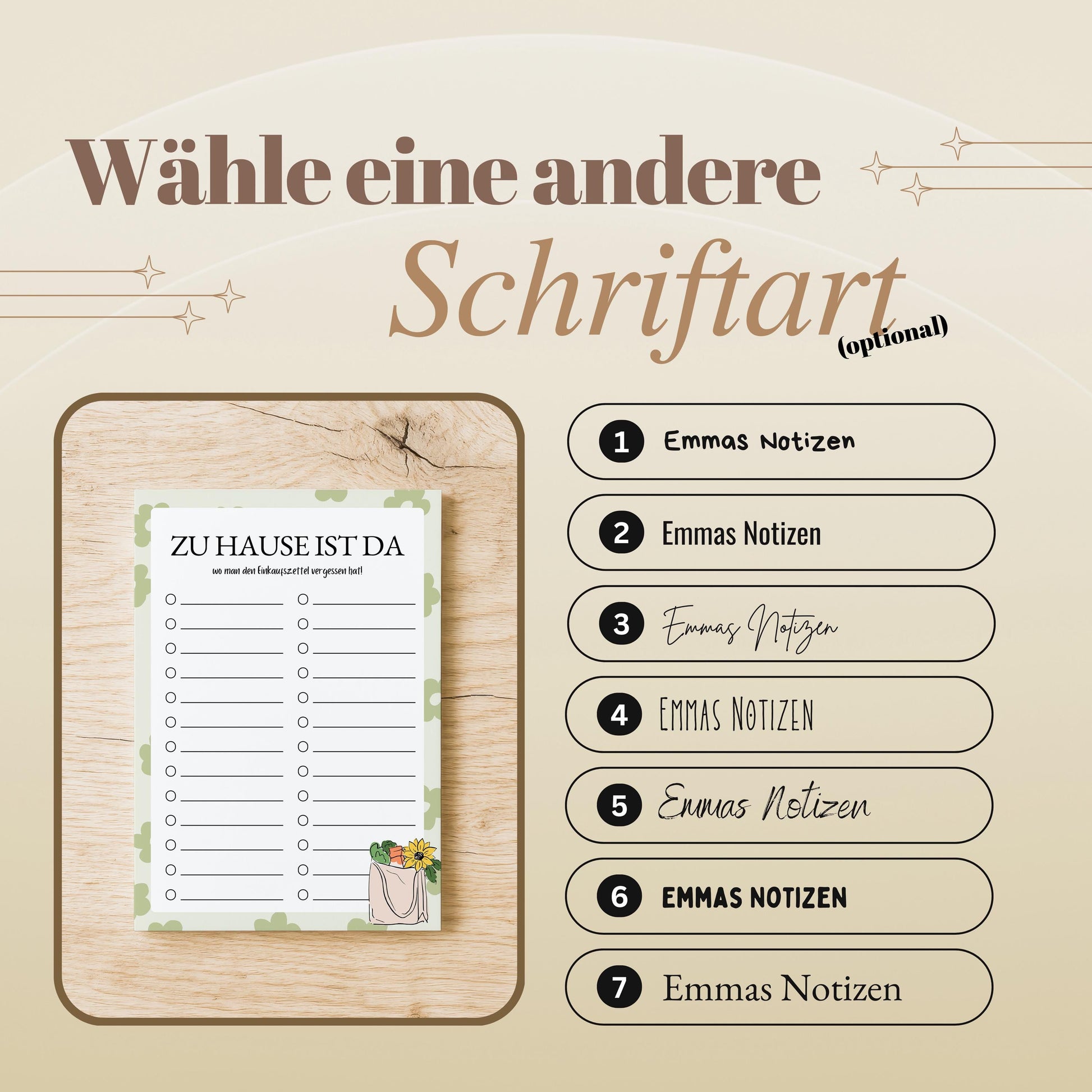 Notizblock Einkaufsliste Notizblock personalisierbar mit Namen Einkaufen Liste Notizblock für Essenplanung Küchenbedarf Liste Einkaufen