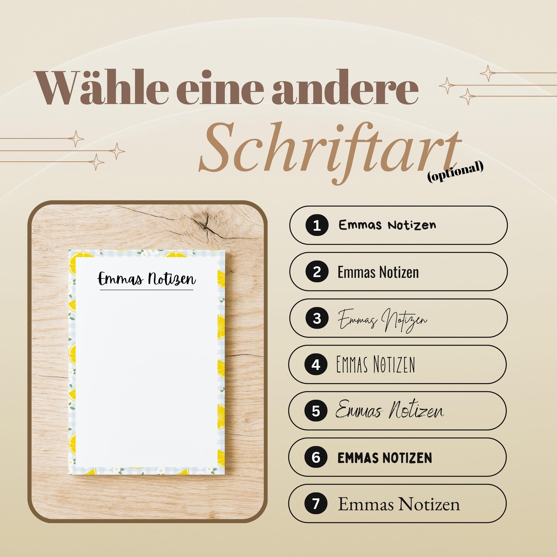 Notizblock Zitrone Notizblock personalisierbar mit Namen To-Do Liste Notizblock für Studenten Bürobedarf Geschenk Kollegin
