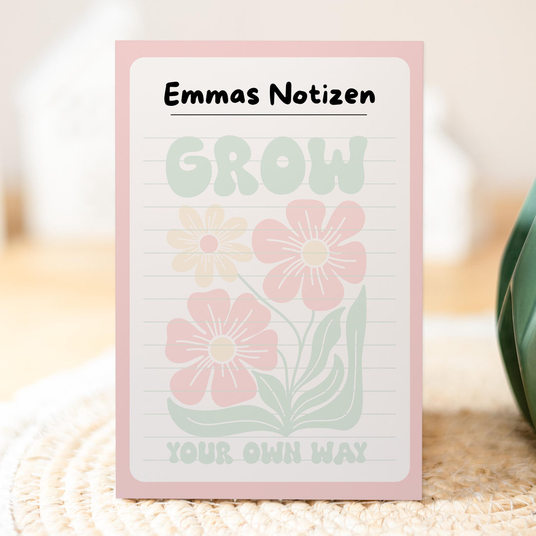 Notizblock Floral Notizblock personalisierbar mit Namen To-Do Liste Notizblock für Studenten Bürobedarf Geschenk Kollegin