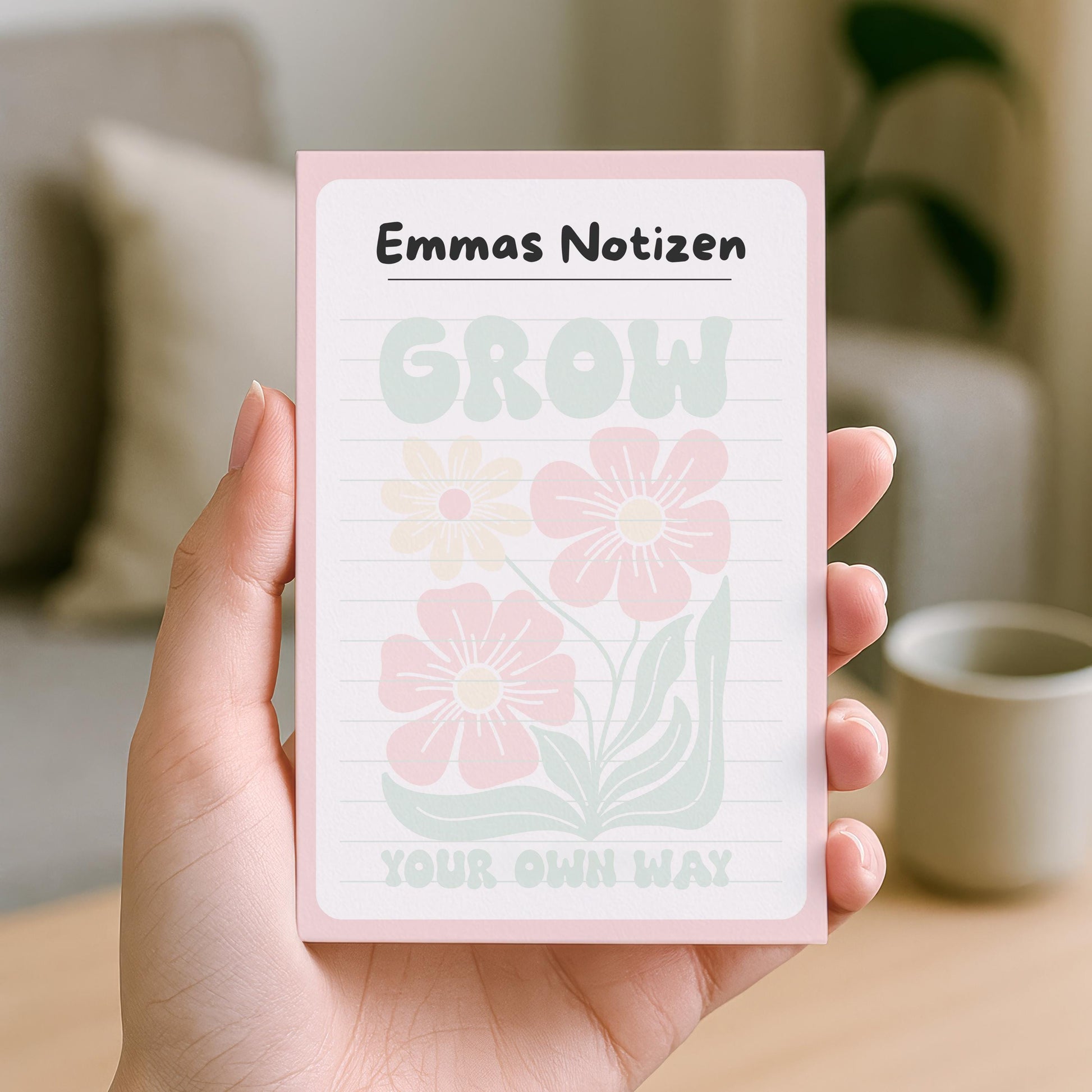 Notizblock Floral Notizblock personalisierbar mit Namen To-Do Liste Notizblock für Studenten Bürobedarf Geschenk Kollegin