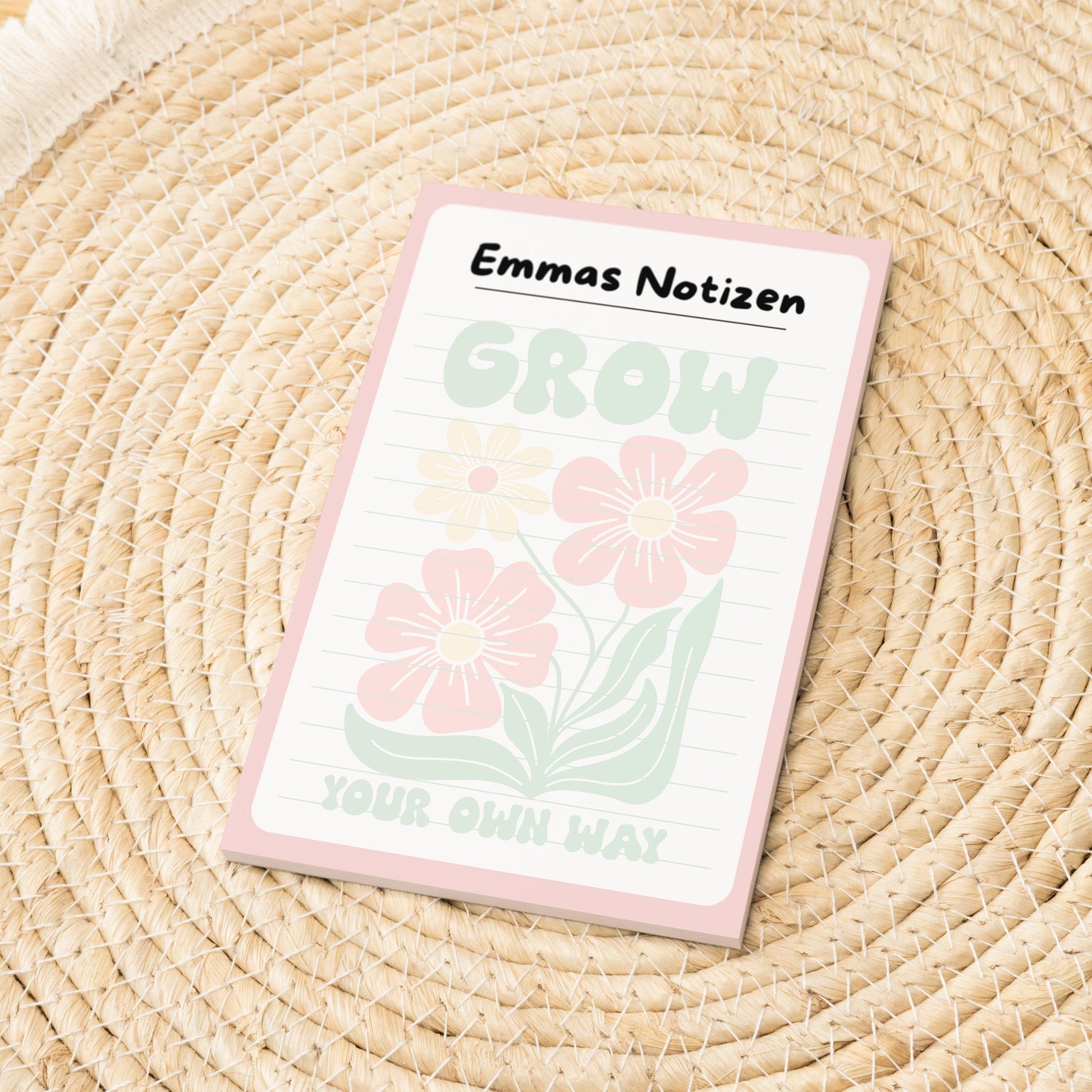 Notizblock Floral Notizblock personalisierbar mit Namen To-Do Liste Notizblock für Studenten Bürobedarf Geschenk Kollegin