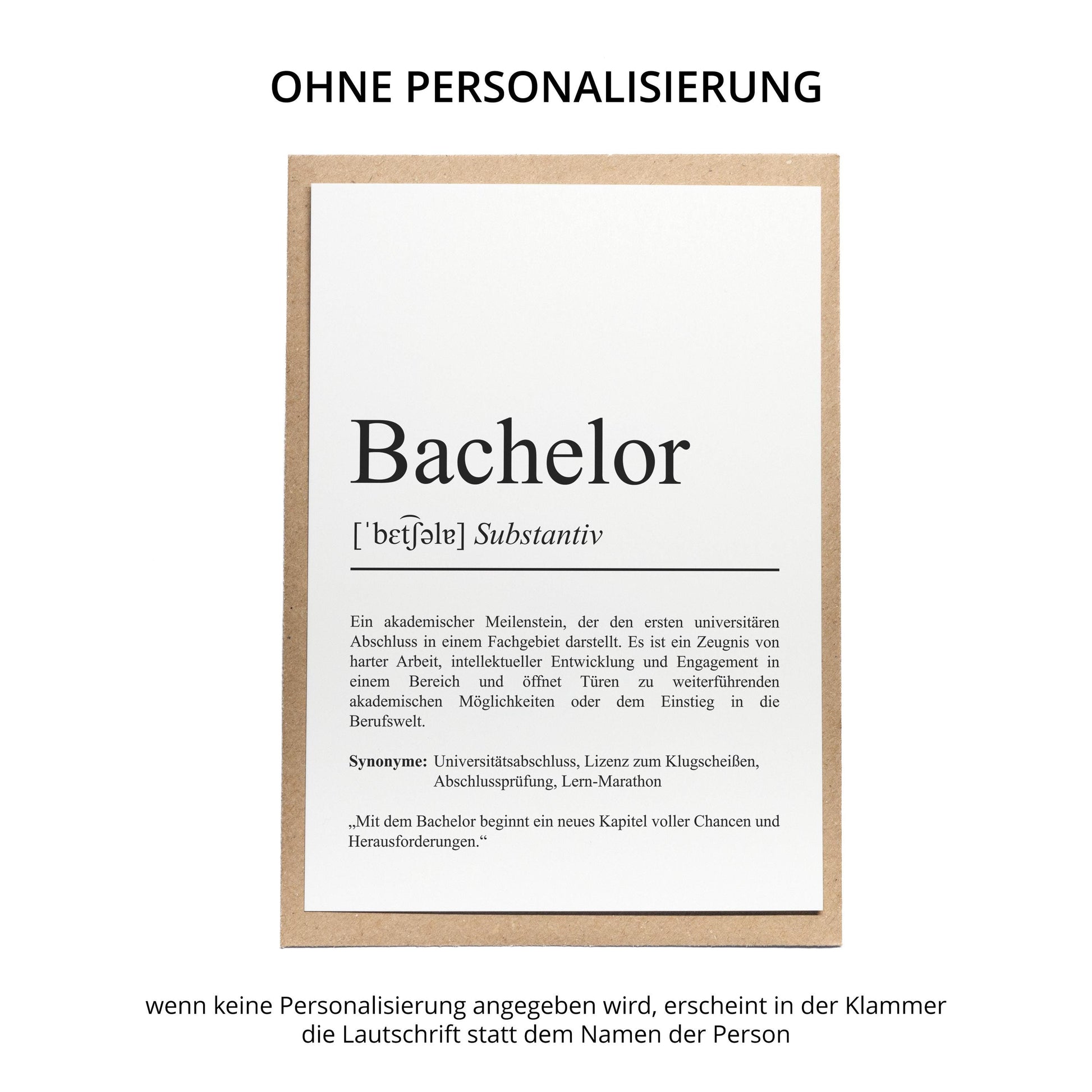 Bachelor Definition Karte personalisierbar mit Namen Abschluss Karte Bachelor Geschenk zum Abschluss Geschenk Bachelor Postkarte Definition