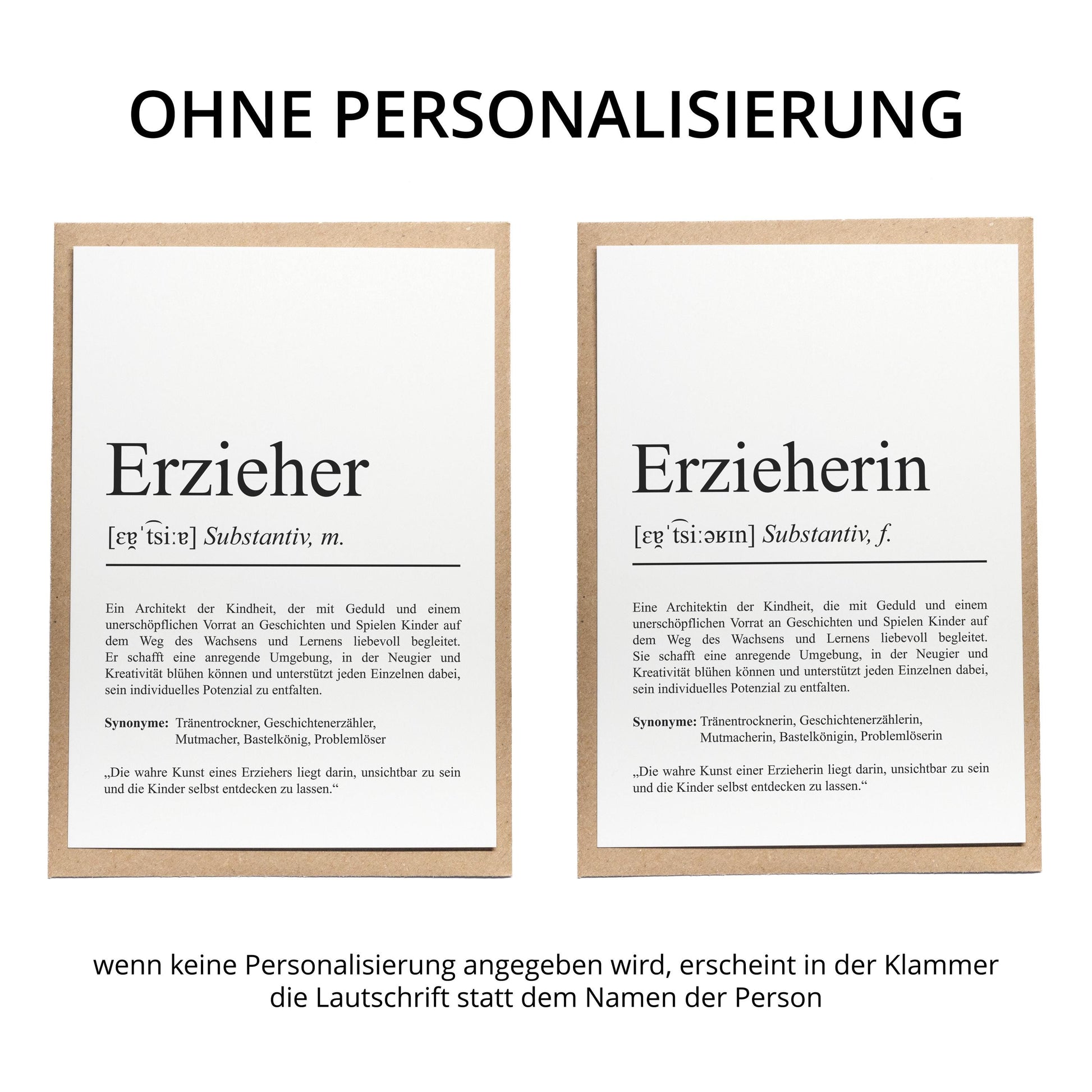 Erzieherin Definition Karte personalisierbar mit Namen Beruf Grußkarte Erzieherin Geschenk Geburtstag Erzieherin Postkarte Definition