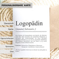 Logopädin Definition Karte personalisierbar mit Namen Beruf Grußkarte Logopädin Geschenk Geburtstag Logopädin Postkarte Definition