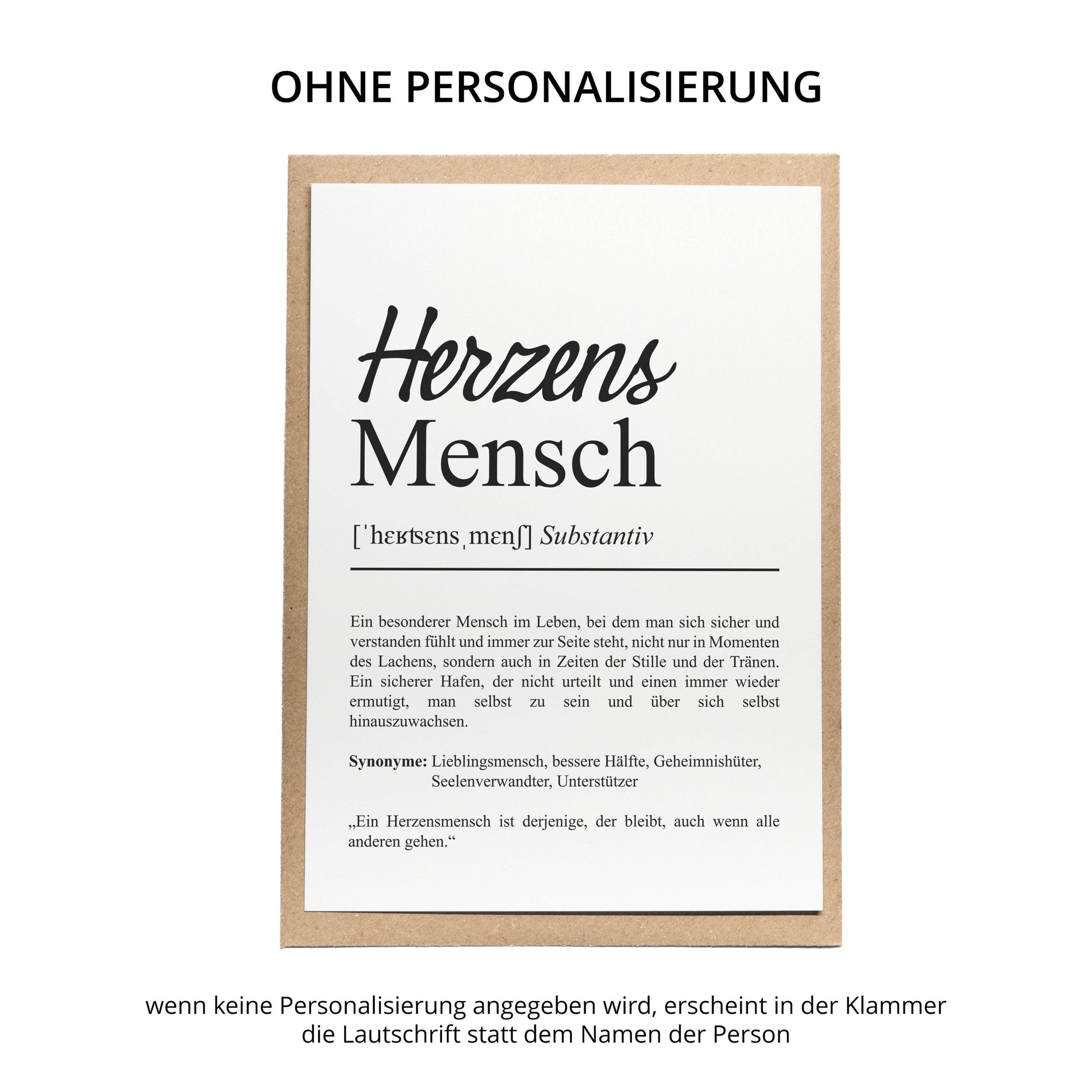 Herzensmensch Definition Karte personalisierbar mit Namen Herzensmensch Grußkarte Geschenk Herzensmensch Postkarte Definition Herzensmensch