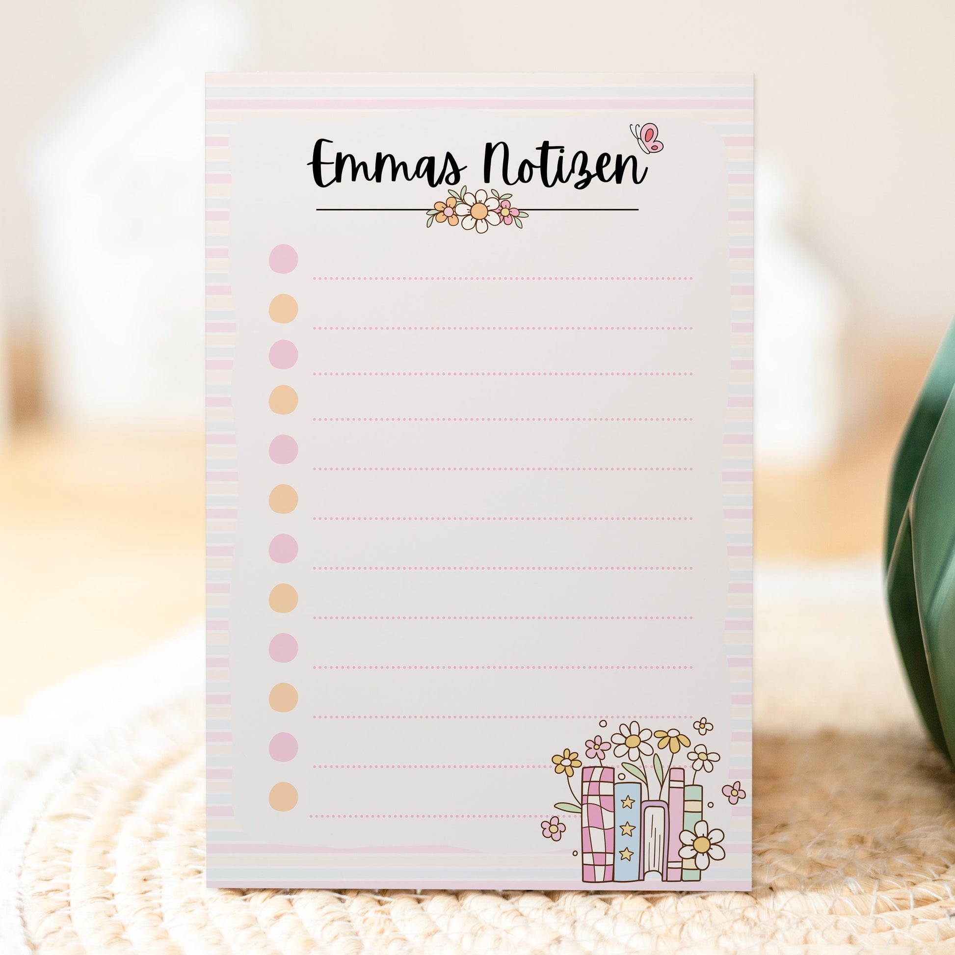 Notizblock Bücher Notizblock personalisierbar mit Namen To-Do Liste Notizblock für Studenten Bürobedarf Geschenk Kollegin