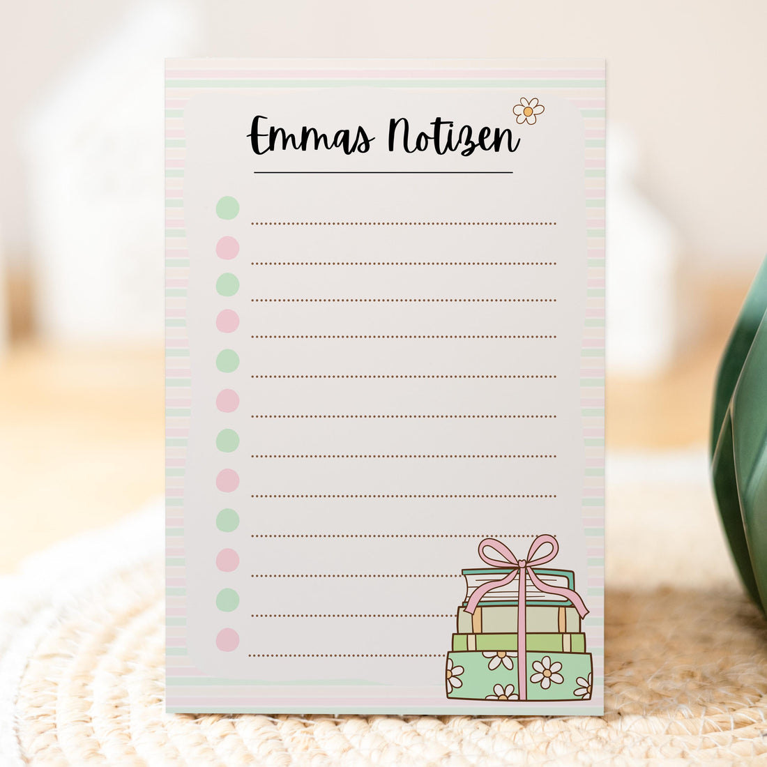 Notizblock Bücher Notizblock personalisierbar mit Namen To-Do Liste Notizblock für Studenten Bürobedarf Geschenk Kollegin