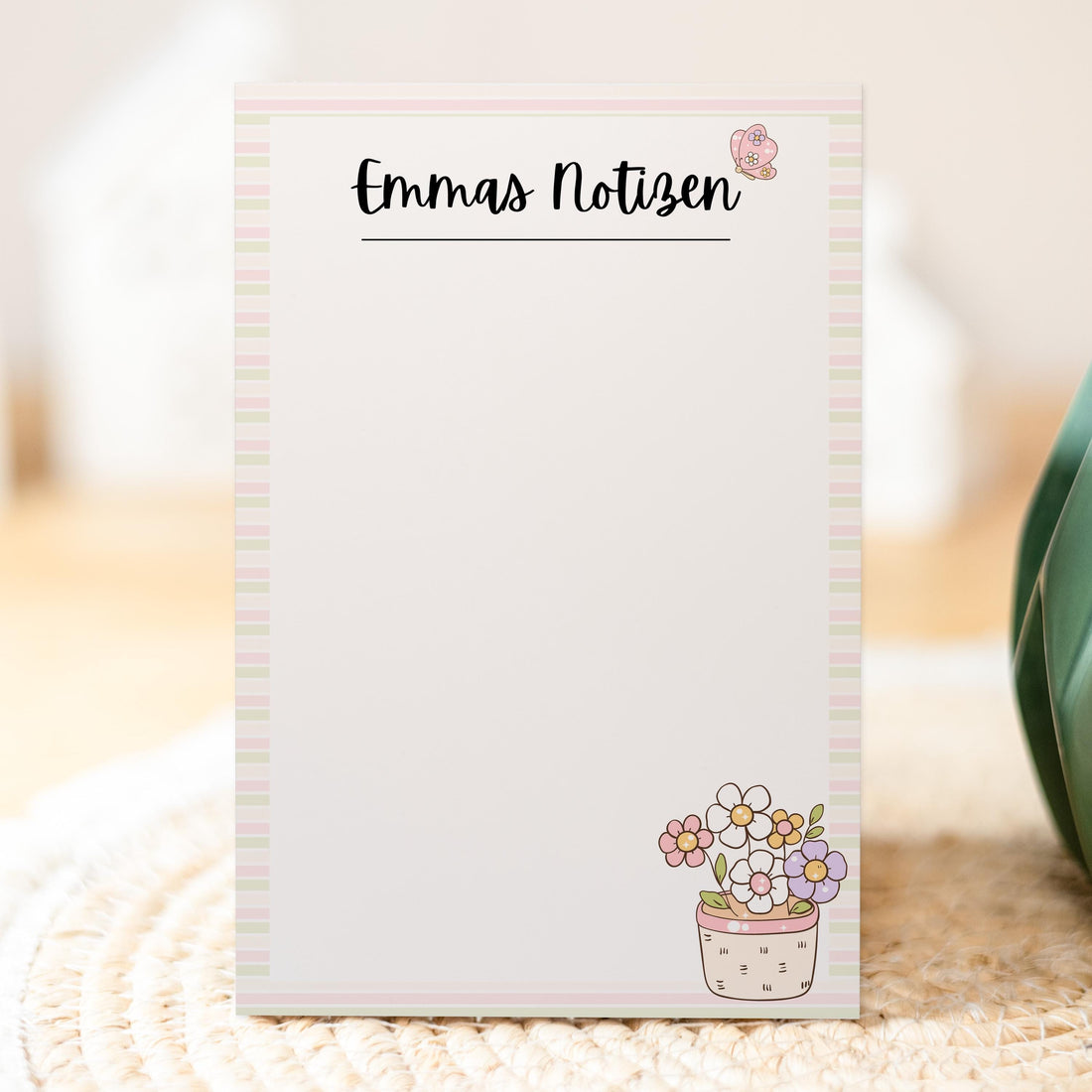Notizblock Blumen Notizblock personalisierbar mit Namen To-Do Liste Notizblock für Studenten Bürobedarf Geschenk Kollegin