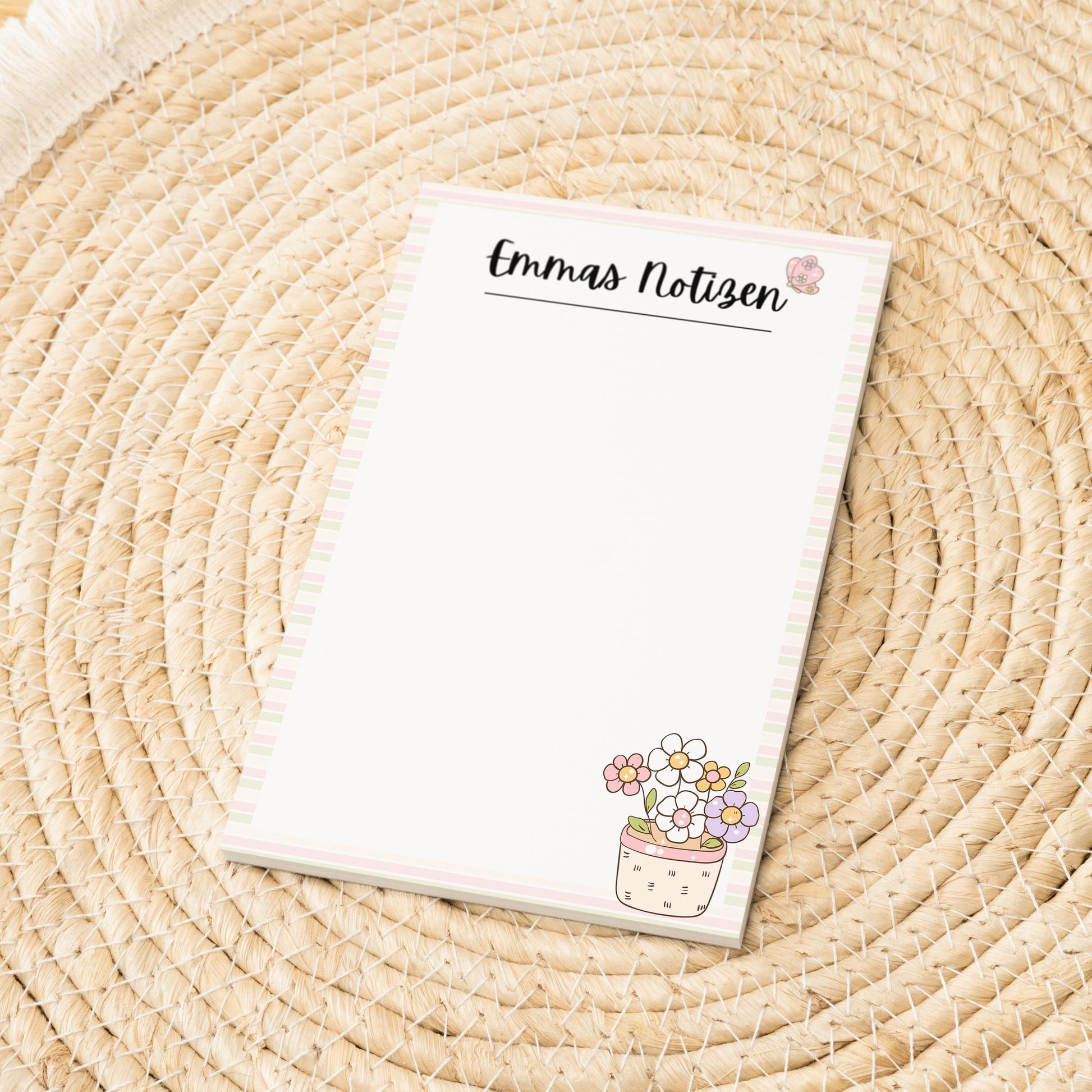 Notizblock Blumen Notizblock personalisierbar mit Namen To-Do Liste Notizblock für Studenten Bürobedarf Geschenk Kollegin