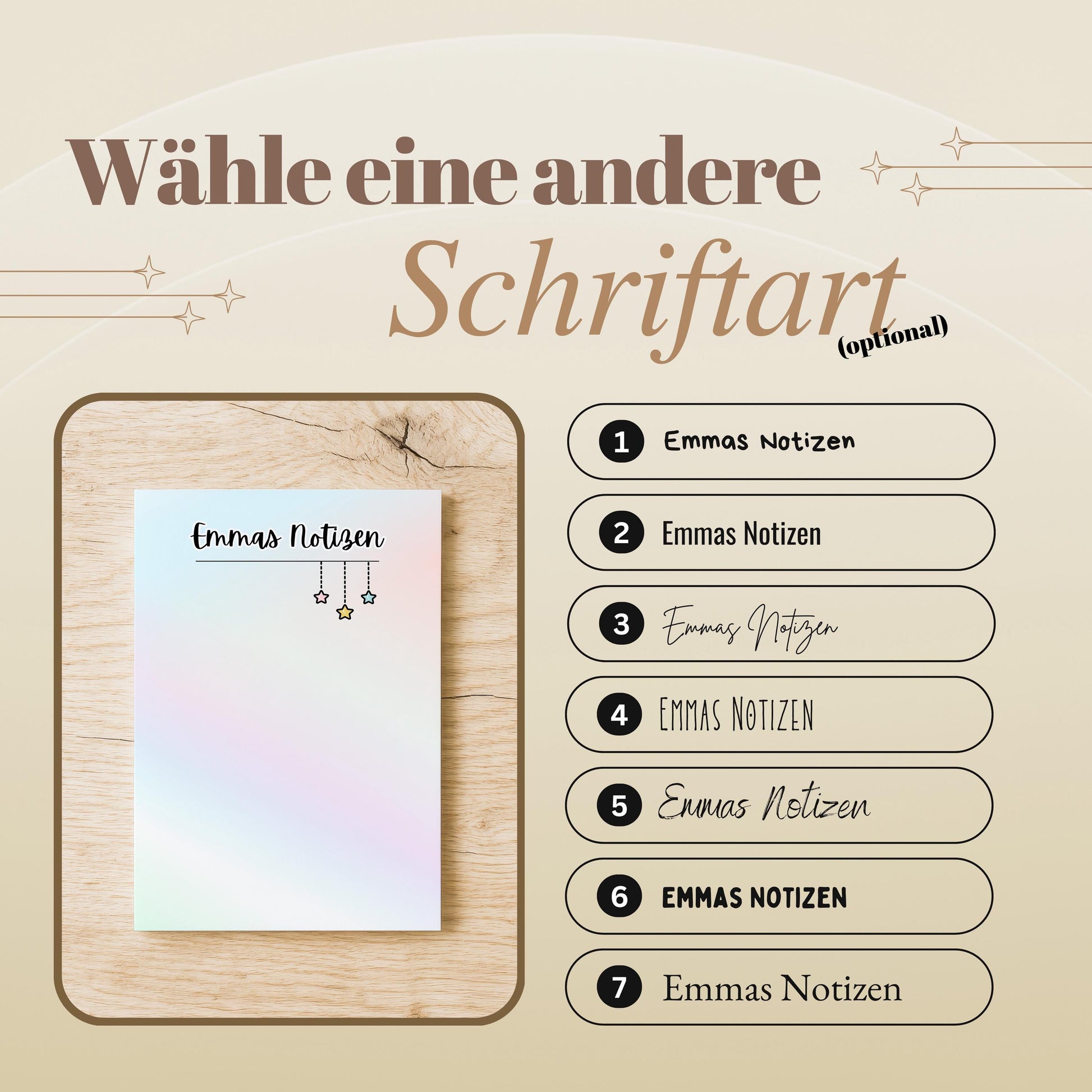 Notizblock Sterne Notizblock personalisierbar mit Namen To-Do Liste Notizblock für Studenten Bürobedarf Geschenk Kollege