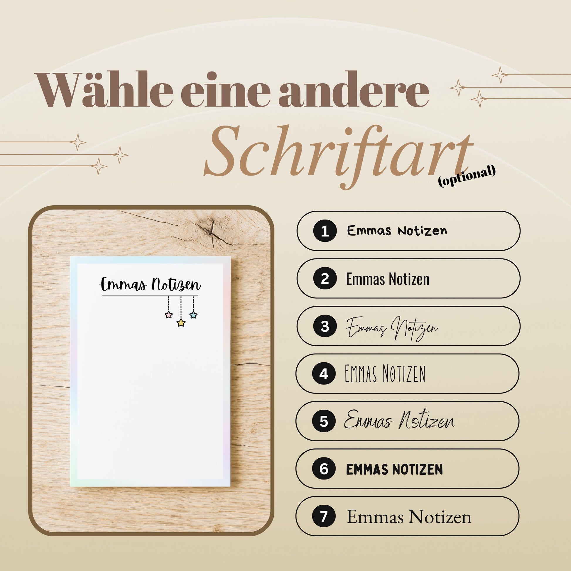 Notizblock Sterne Notizblock personalisierbar mit Namen To-Do Liste Notizblock für Studenten Bürobedarf Geschenk Kollege