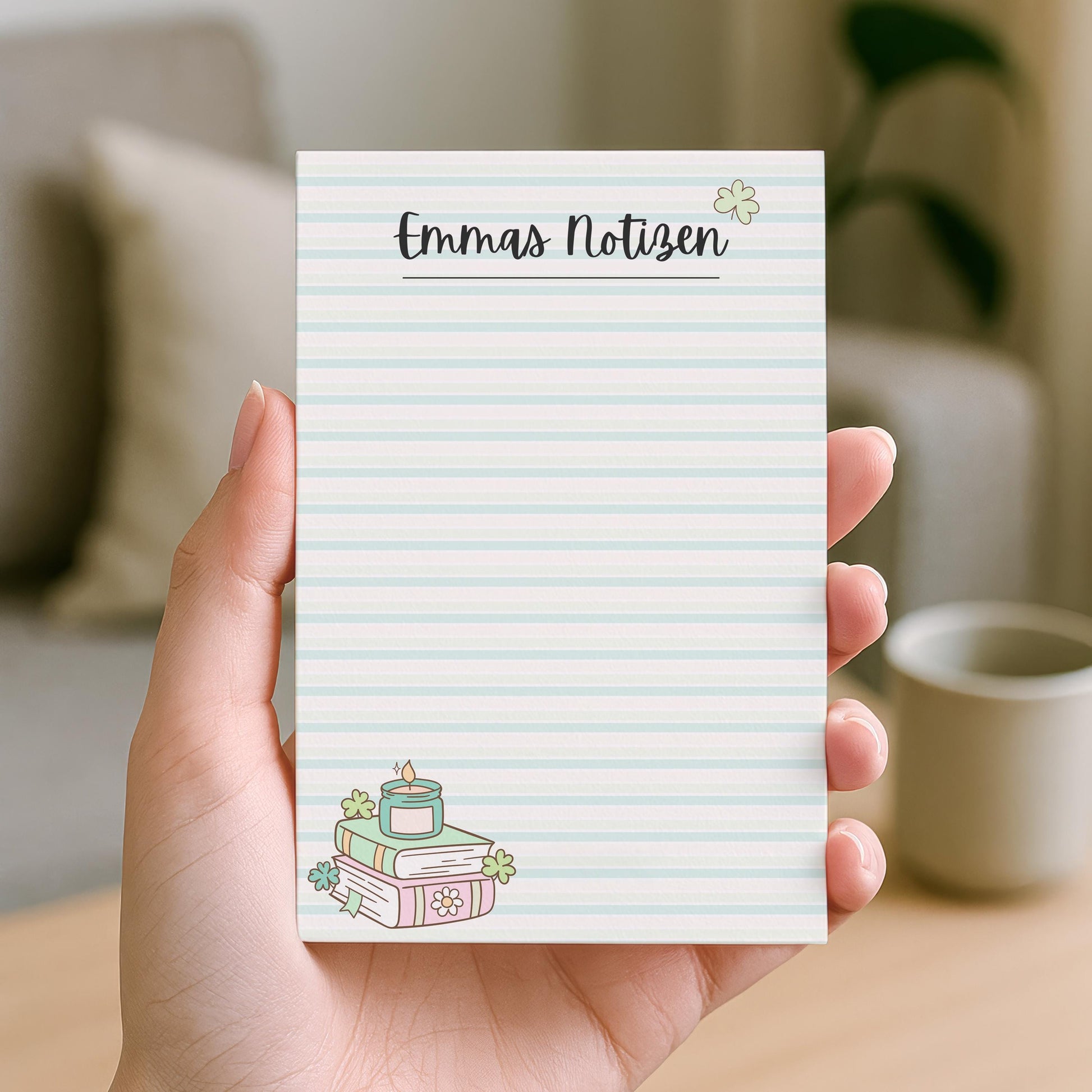 Notizblock Bücher Notizblock personalisierbar mit Namen To-Do Liste Notizblock für Studenten Bürobedarf Geschenk Kollegin