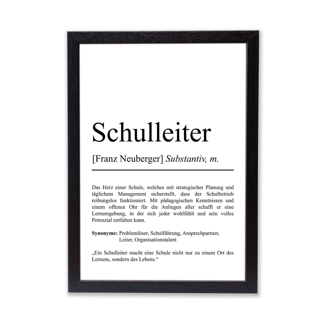 Schulleiter Definition Poster personalisierbar mit Namen Beruf Poster Schulleiter Geschenk Einzug Geburtstag Geschenk Schulleiter