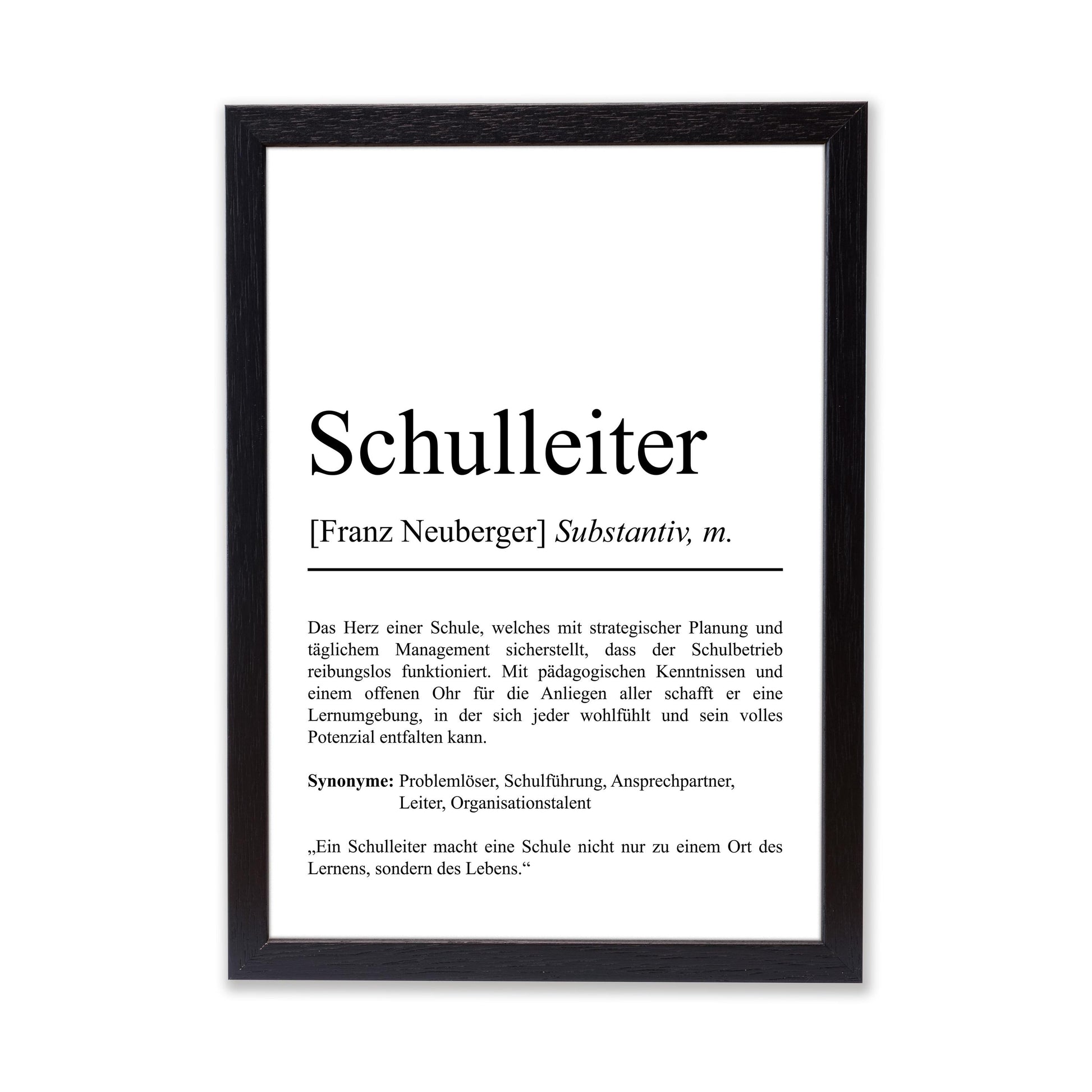 Schulleiter Definition Poster personalisierbar mit Namen Beruf Poster Schulleiter Geschenk Einzug Geburtstag Geschenk Schulleiter