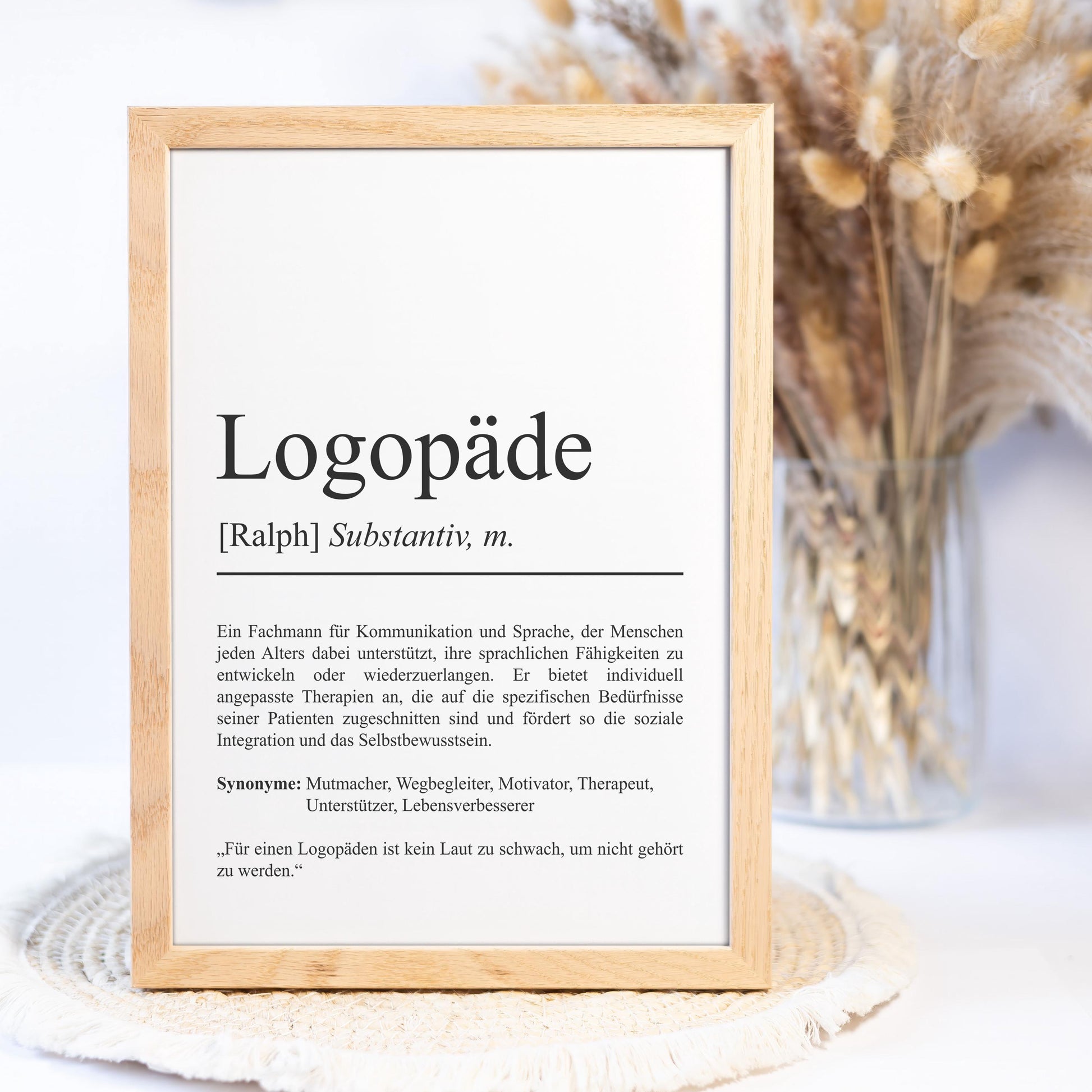 Logopädin Definition Poster personalisierbar mit Namen Beruf Poster Logopädin Geschenk Einzug Geburtstag Geschenk Logopädin Poster Beruf