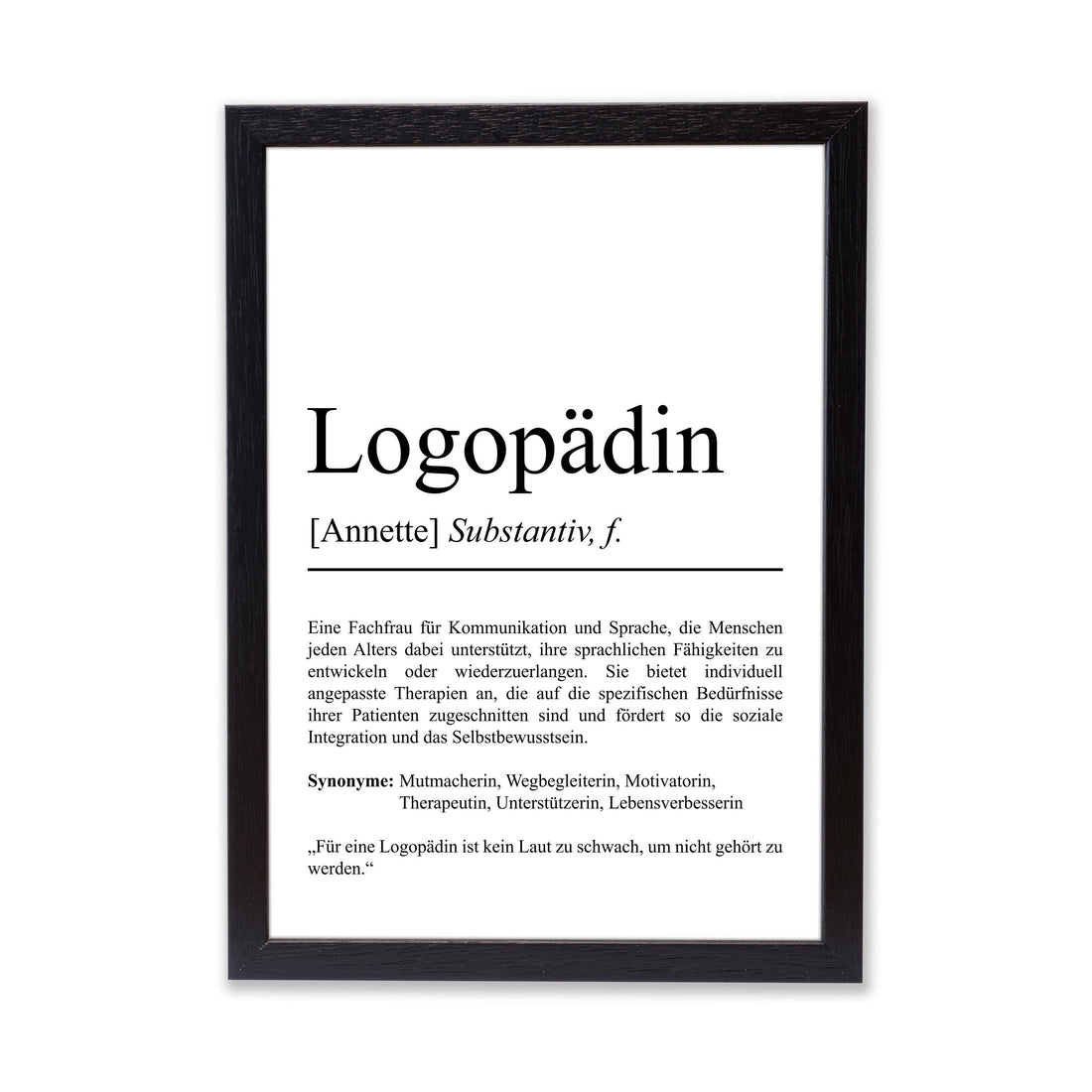 Logopädin Definition Poster personalisierbar mit Namen Beruf Poster Logopädin Geschenk Einzug Geburtstag Geschenk Logopädin Poster Beruf