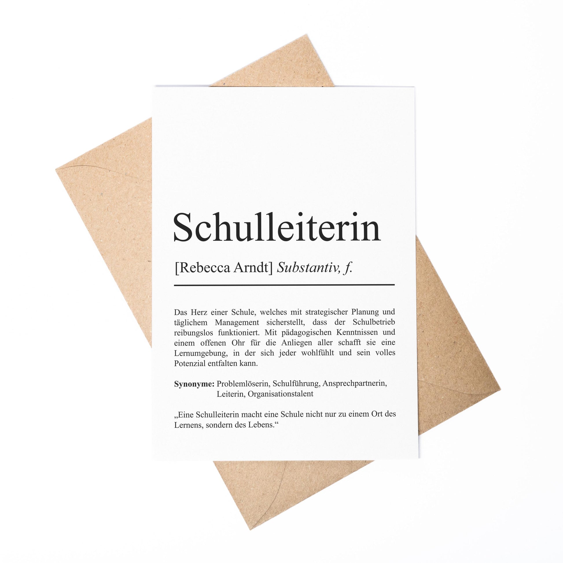 Schulleiter Definition Karte personalisierbar mit Namen Beruf Postkarte Schulleiter Geschenk Geburtstag Schulleiter Postkarte Definition