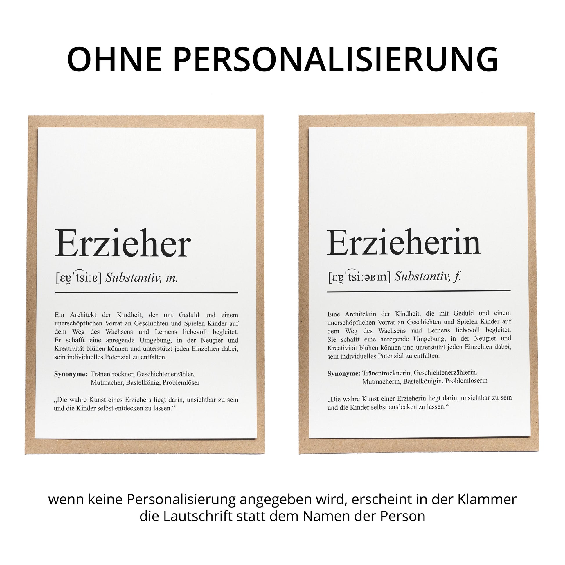 Erzieher Definition Karte personalisierbar mit Namen Beruf Grußkarte Erzieher Geschenk Geburtstag Erzieher Postkarte Definition