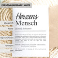 Herzensmensch Definition Karte personalisierbar mit Namen Herzensmensch Grußkarte Geschenk Herzensmensch Postkarte Definition Herzensmensch