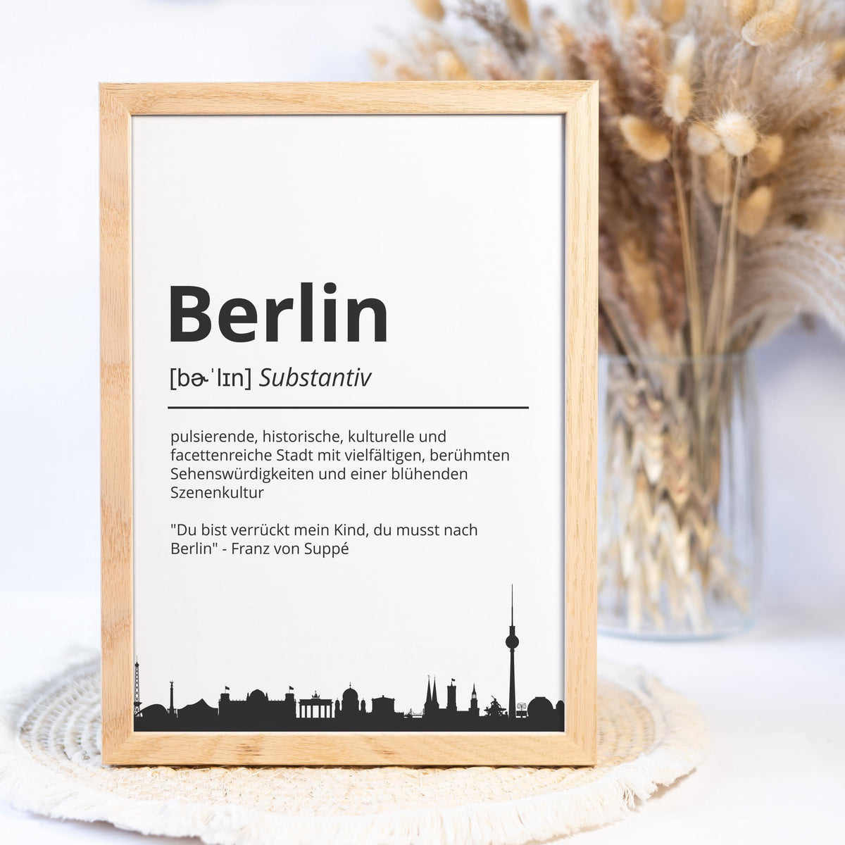 Berlin Stadt Poster Definition personalisierbar Städte Poster Wandkunst Poster Wohnung Geschenk Einzug Umzug Heimatstadt Poster