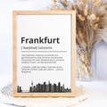 Frankfurt Stadt Poster Definition personalisierbar Städte Poster Wandkunst Poster Wohnung Geschenk Einzug Umzug Heimatstadt Poster