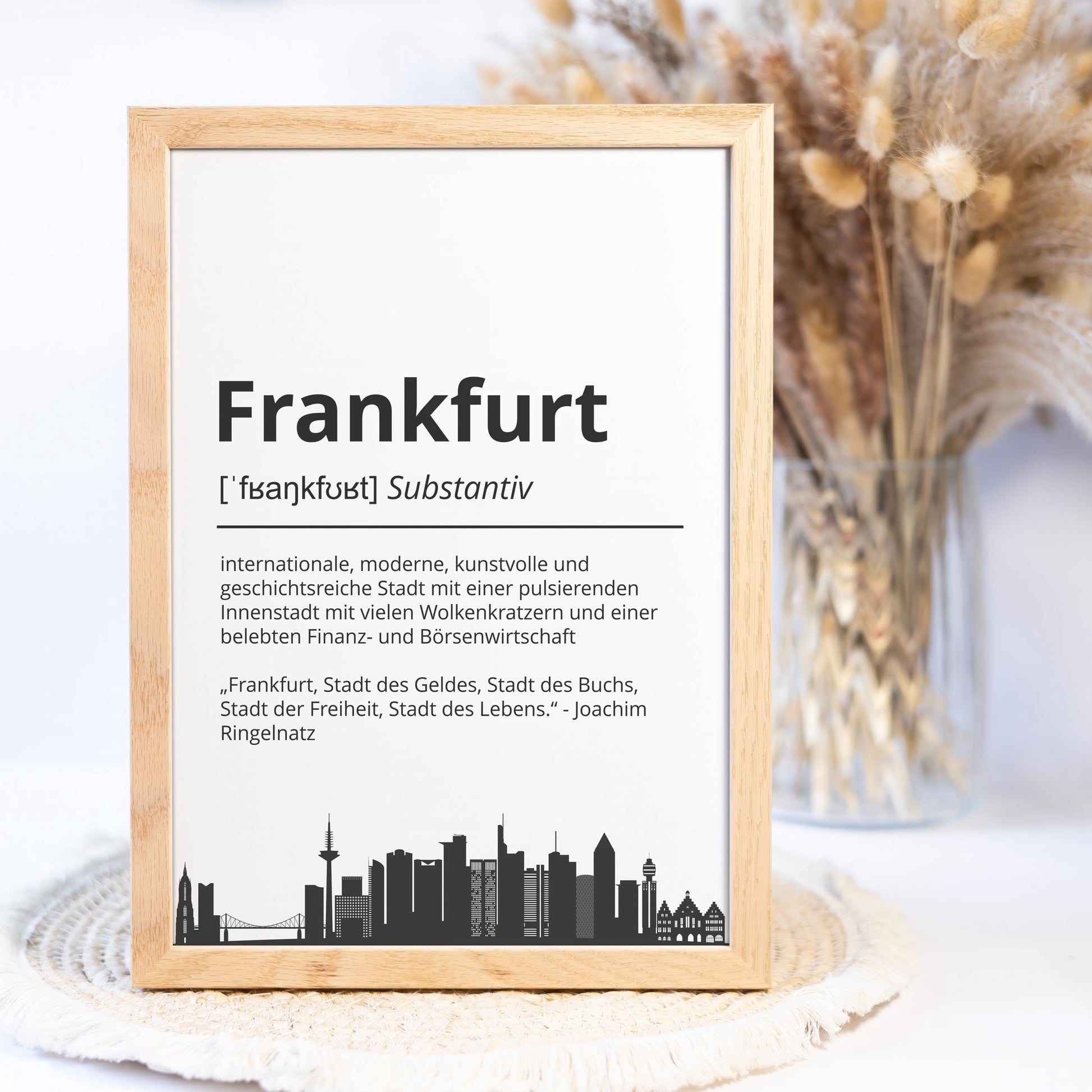 Frankfurt Stadt Poster Definition personalisierbar Städte Poster Wandkunst Poster Wohnung Geschenk Einzug Umzug Heimatstadt Poster