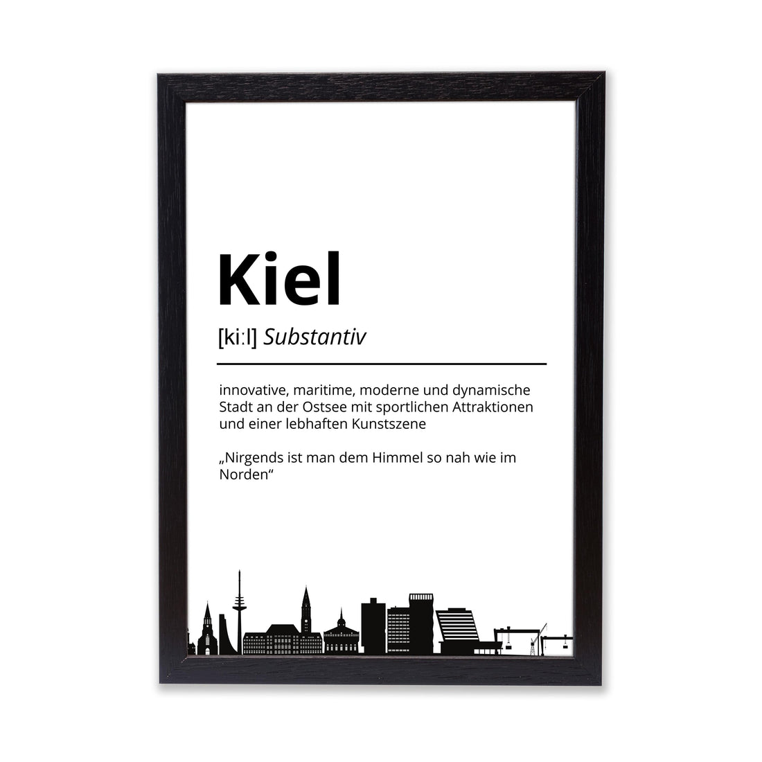 Kiel Stadt Poster Definition personalisierbar Städte Poster Wandkunst Poster Wohnung Geschenk Einzug Umzug Heimatstadt Poster