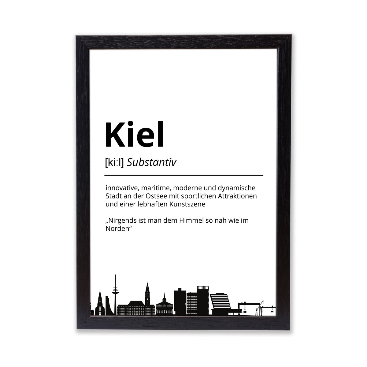 Kiel Stadt Poster Definition personalisierbar Städte Poster Wandkunst Poster Wohnung Geschenk Einzug Umzug Heimatstadt Poster