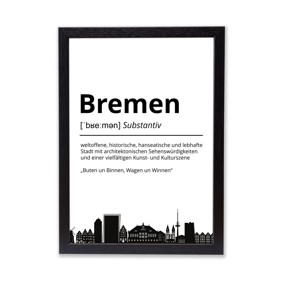 Bremen Stadt Poster Definition personalisierbar Städte Poster Wandkunst Poster Wohnung Geschenk Einzug Umzug Heimatstadt Poster