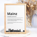 Mainz Stadt Poster Definition personalisierbar Städte Poster Wandkunst Poster Wohnung Geschenk Einzug Umzug Heimatstadt Poster