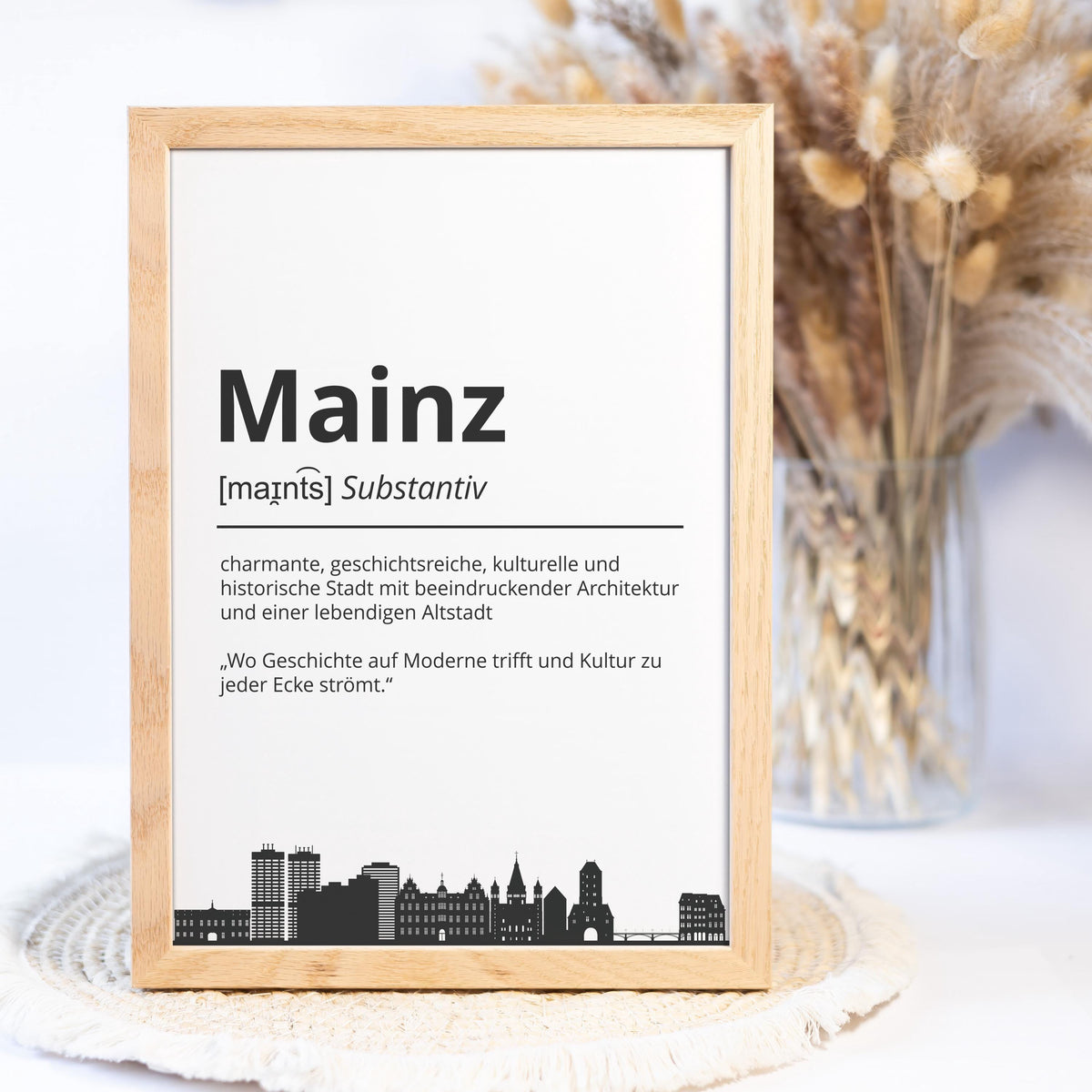 Mainz Stadt Poster Definition personalisierbar Städte Poster Wandkunst Poster Wohnung Geschenk Einzug Umzug Heimatstadt Poster