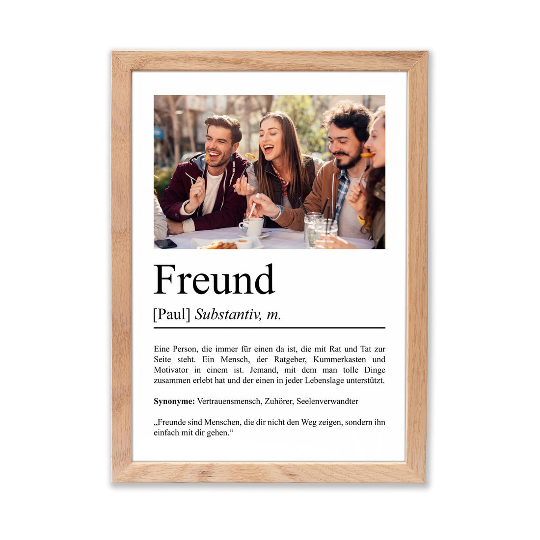 Freund Definition Poster personalisierbar mit Bild + Namen Bester Freund Poster Geschenk Einzug Geburtstag Geschenk für Freund Poster