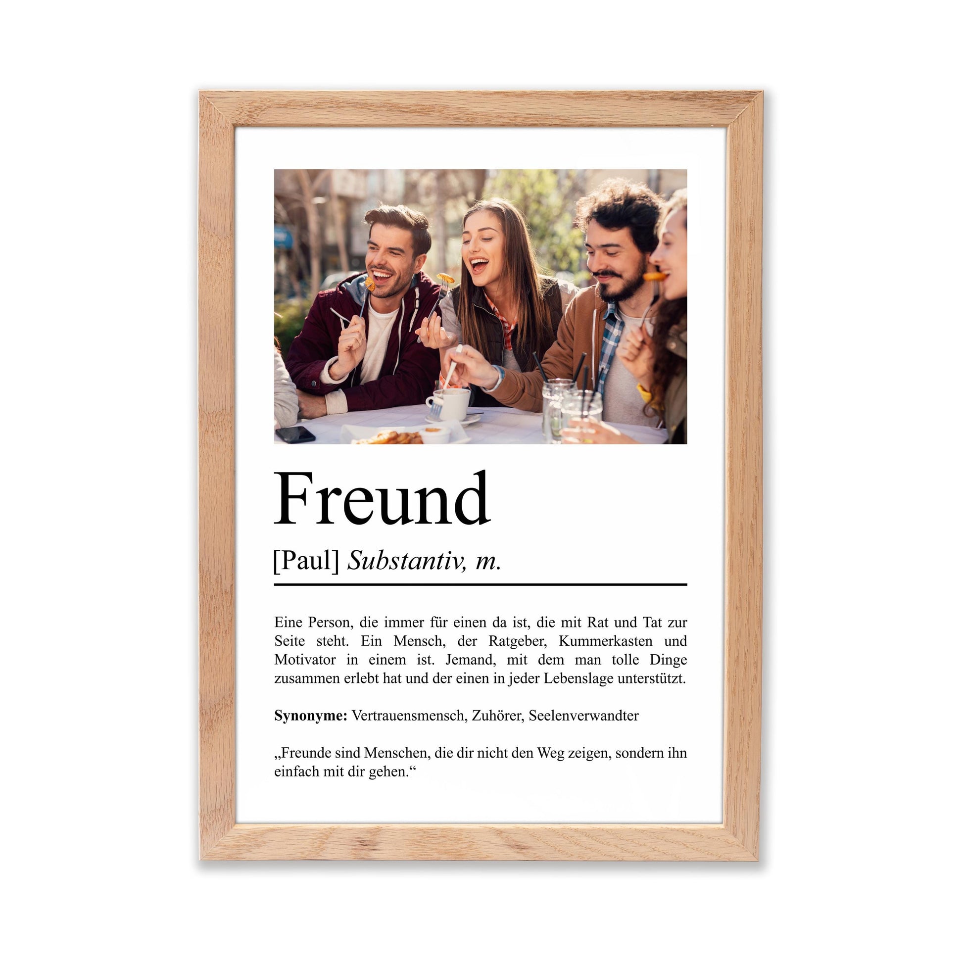 Freund Definition Poster personalisierbar mit Bild + Namen Bester Freund Poster Geschenk Einzug Geburtstag Geschenk für Freund Poster
