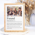 Freund Definition Poster personalisierbar mit Bild + Namen Bester Freund Poster Geschenk Einzug Geburtstag Geschenk für Freund Poster
