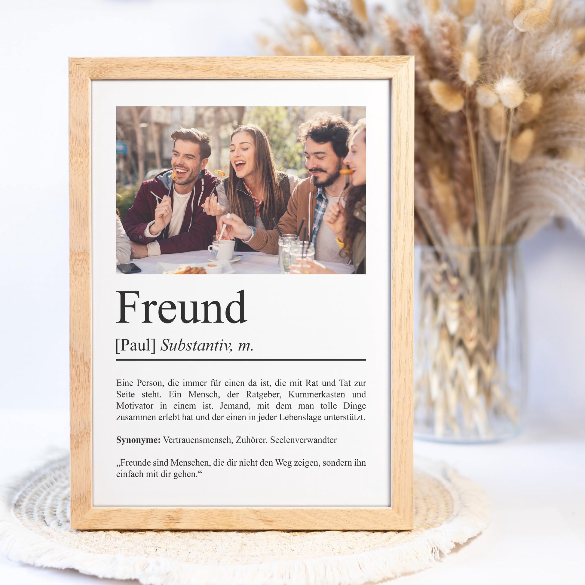 Freund Definition Poster personalisierbar mit Bild + Namen Bester Freund Poster Geschenk Einzug Geburtstag Geschenk für Freund Poster