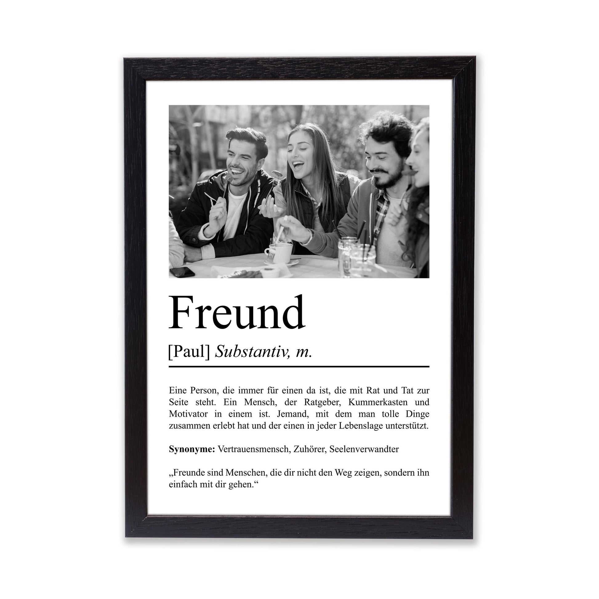 Freund Definition Poster personalisierbar mit Bild + Namen Bester Freund Poster Geschenk Einzug Geburtstag Geschenk für Freund Poster