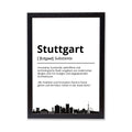 Stuttgart Stadt Poster Definition personalisierbar Städte Poster Wandkunst Poster Wohnung Geschenk Einzug Umzug Heimatstadt Poster