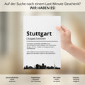 Stuttgart Stadt Poster Definition personalisierbar Städte Poster Wandkunst Poster Wohnung Geschenk Einzug Umzug Heimatstadt Poster