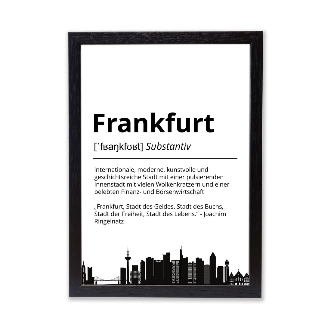 Frankfurt Stadt Poster Definition personalisierbar Städte Poster Wandkunst Poster Wohnung Geschenk Einzug Umzug Heimatstadt Poster