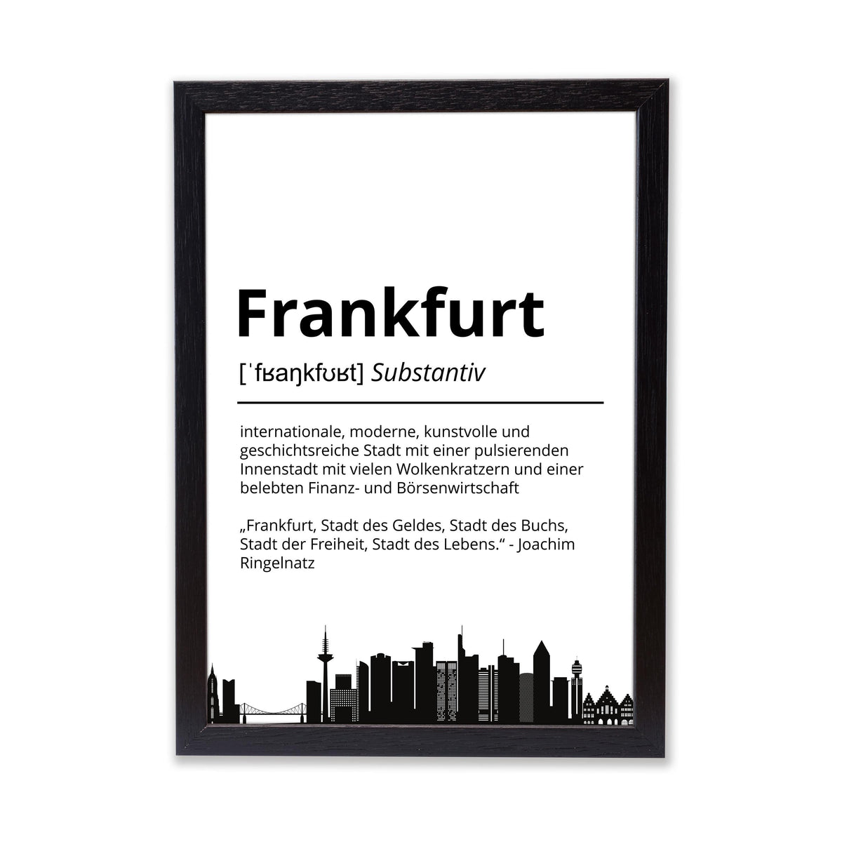 Frankfurt Stadt Poster Definition personalisierbar Städte Poster Wandkunst Poster Wohnung Geschenk Einzug Umzug Heimatstadt Poster